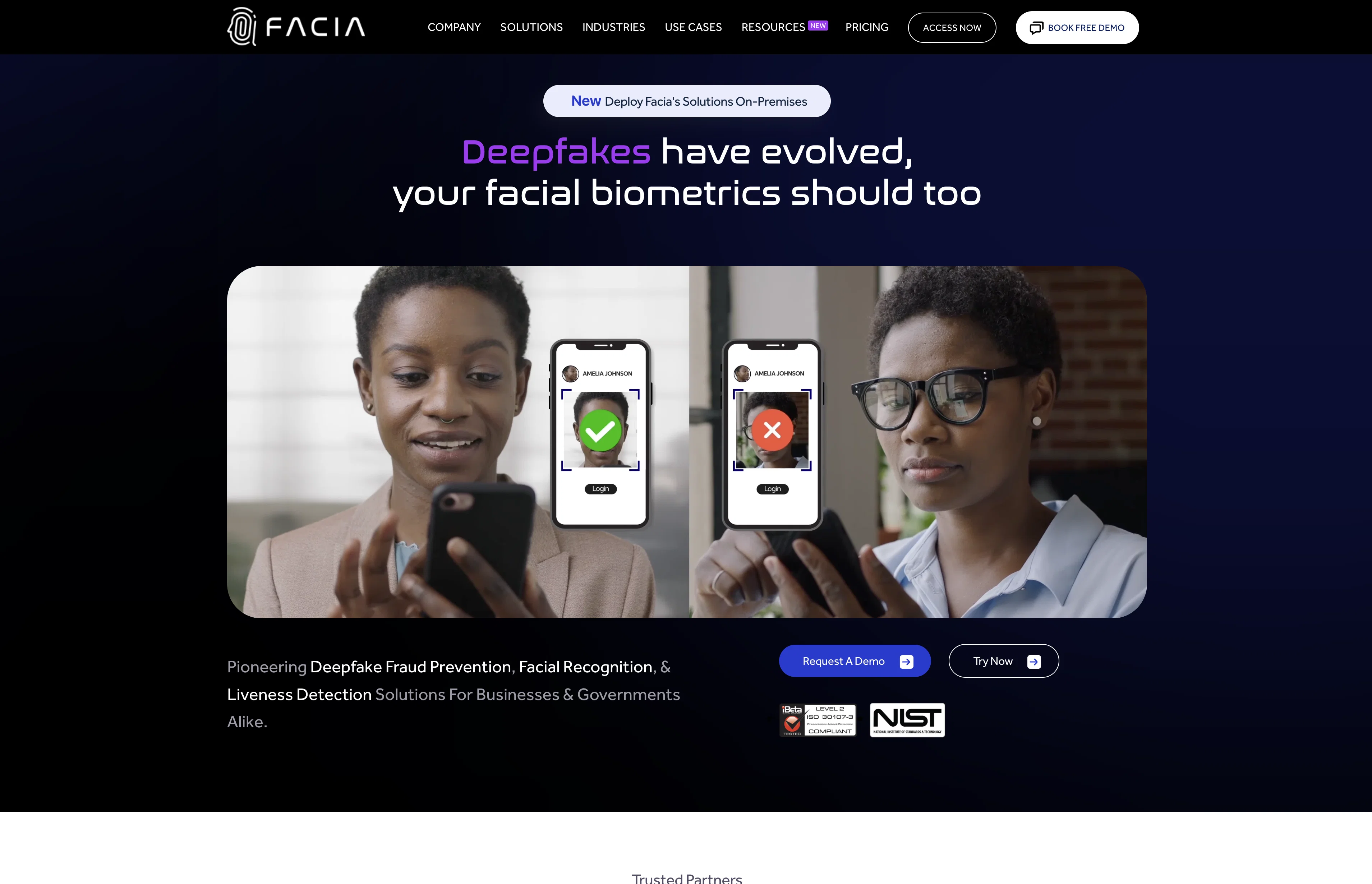 Facia AI website