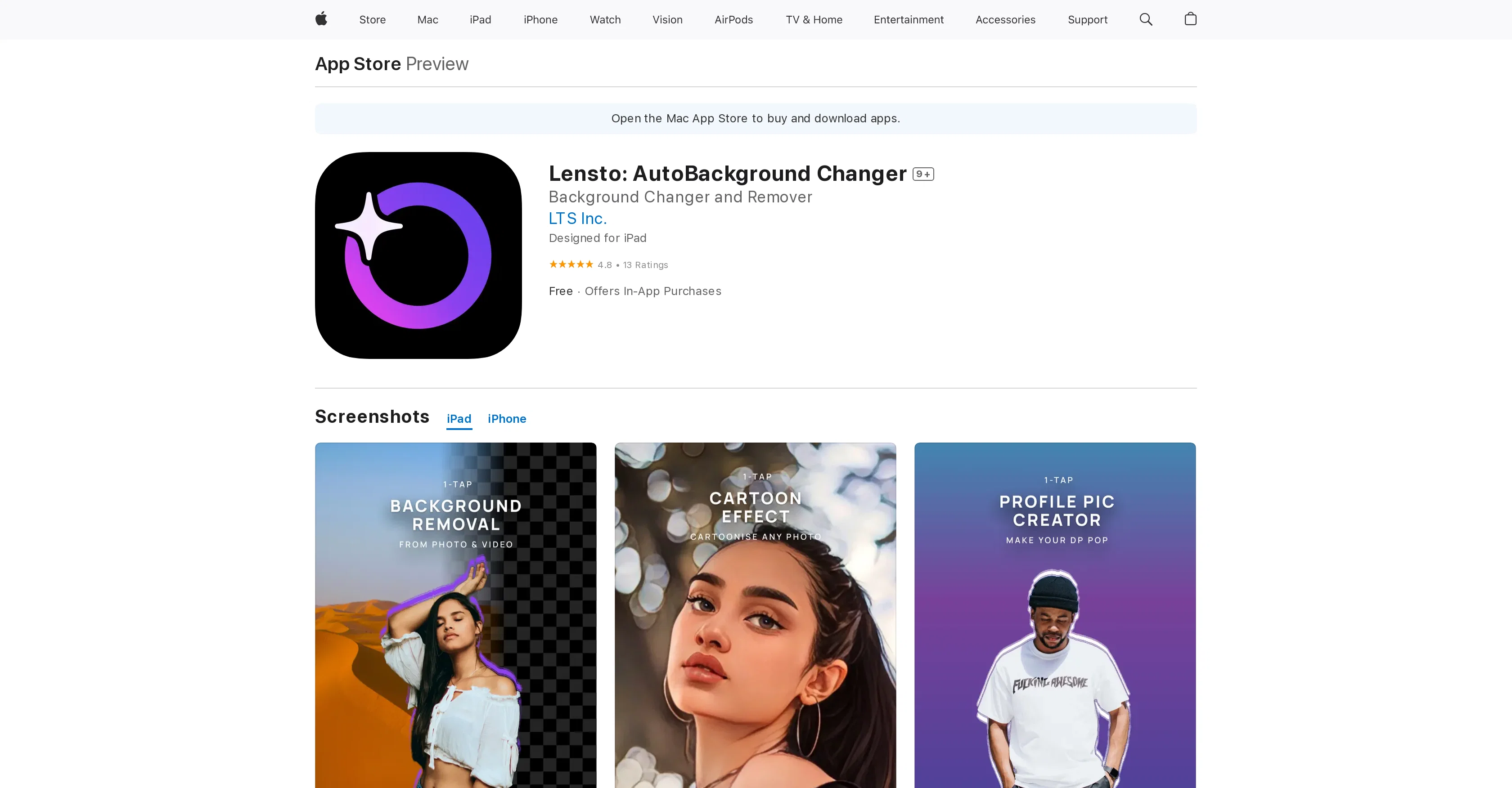 Lensto: AutoBackground Changer website