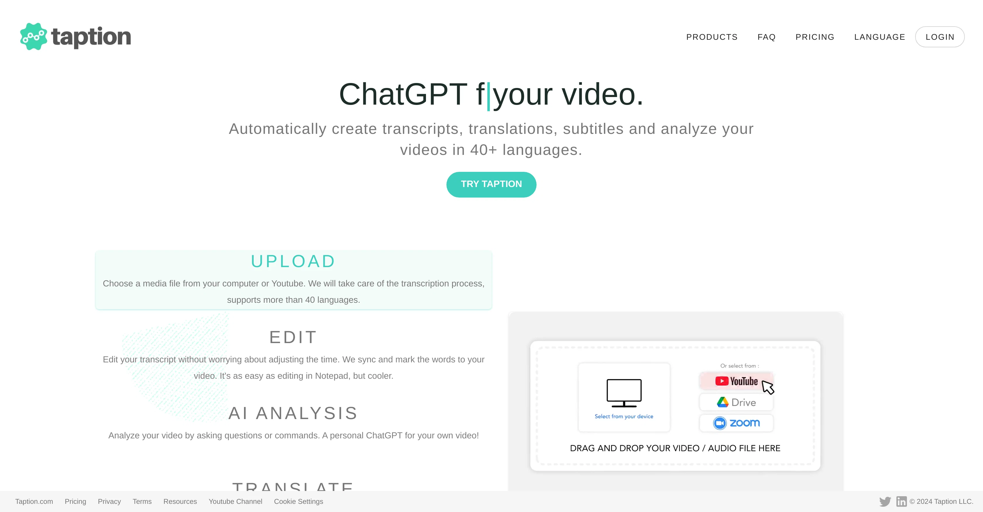 Taption website