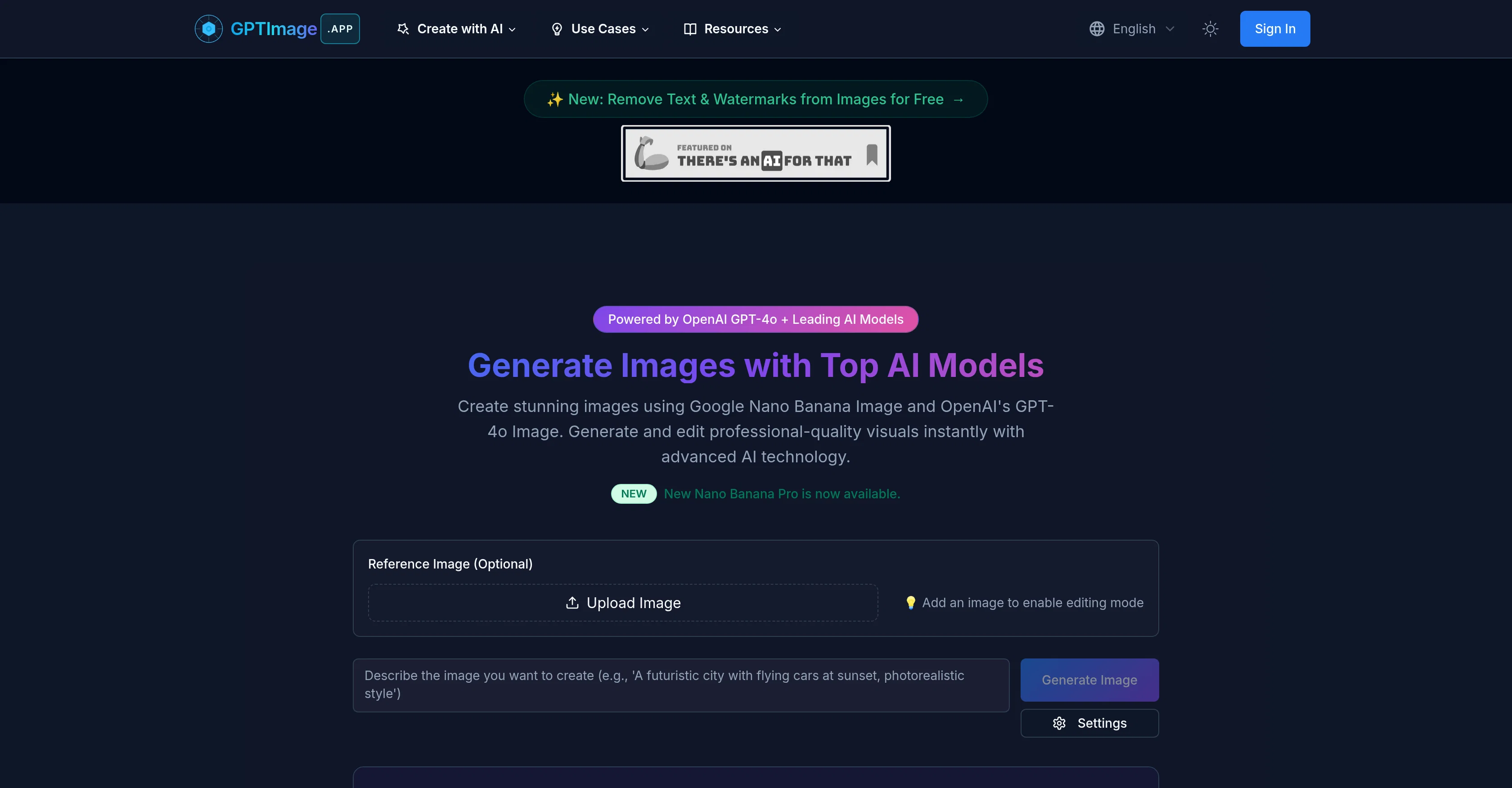 GPTImage.app website