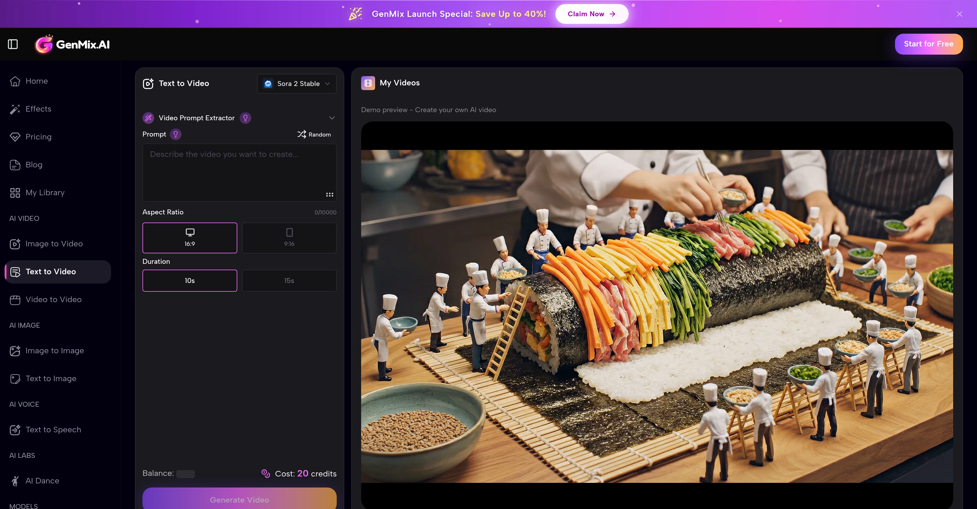 GenMix AI website