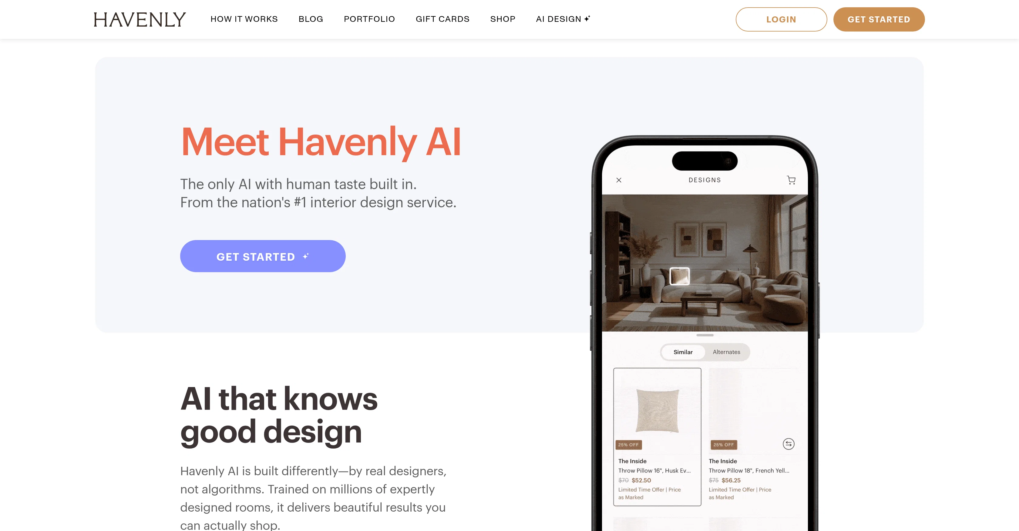 Havenly AI website