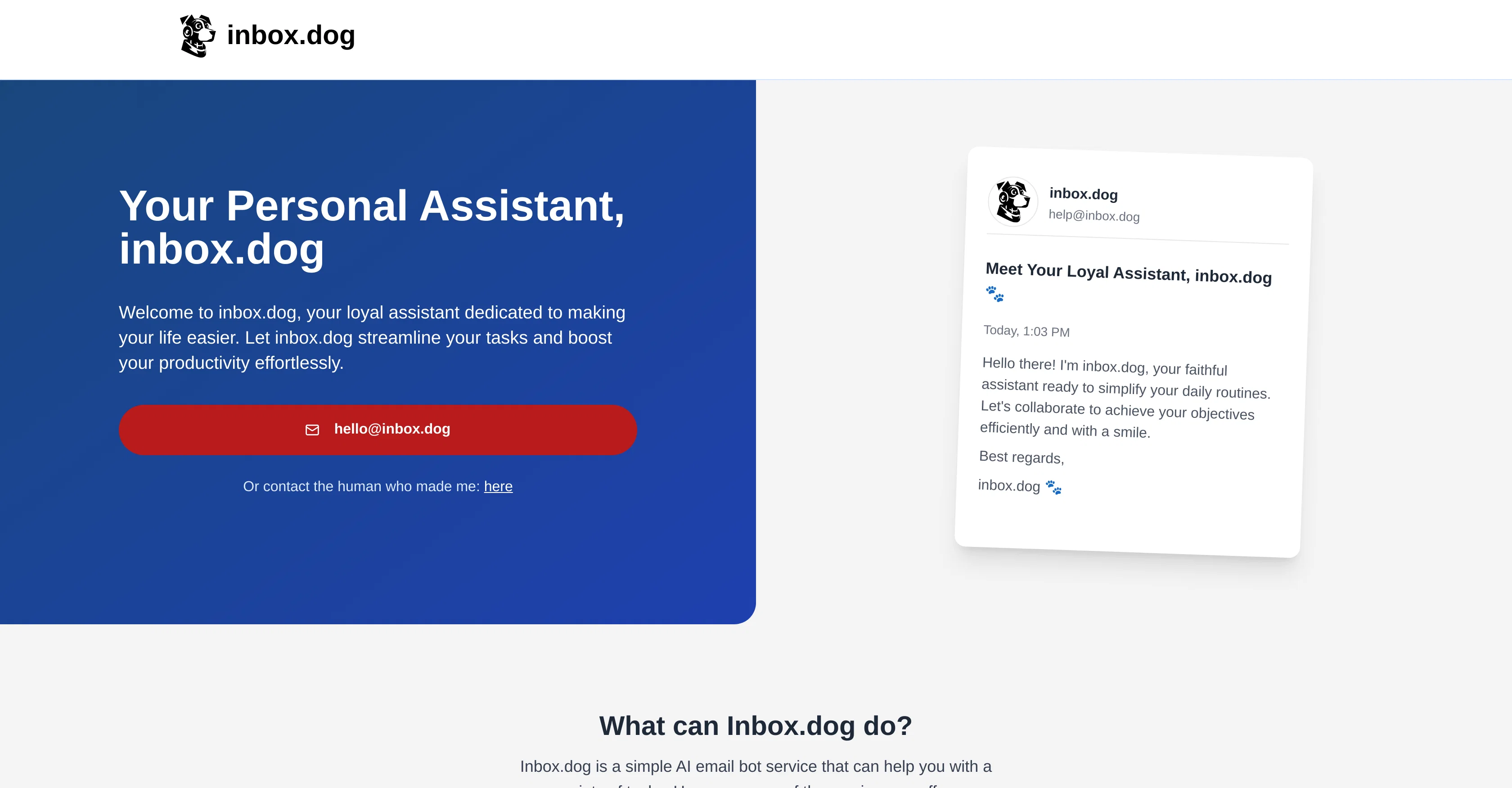 Inbox Dog website