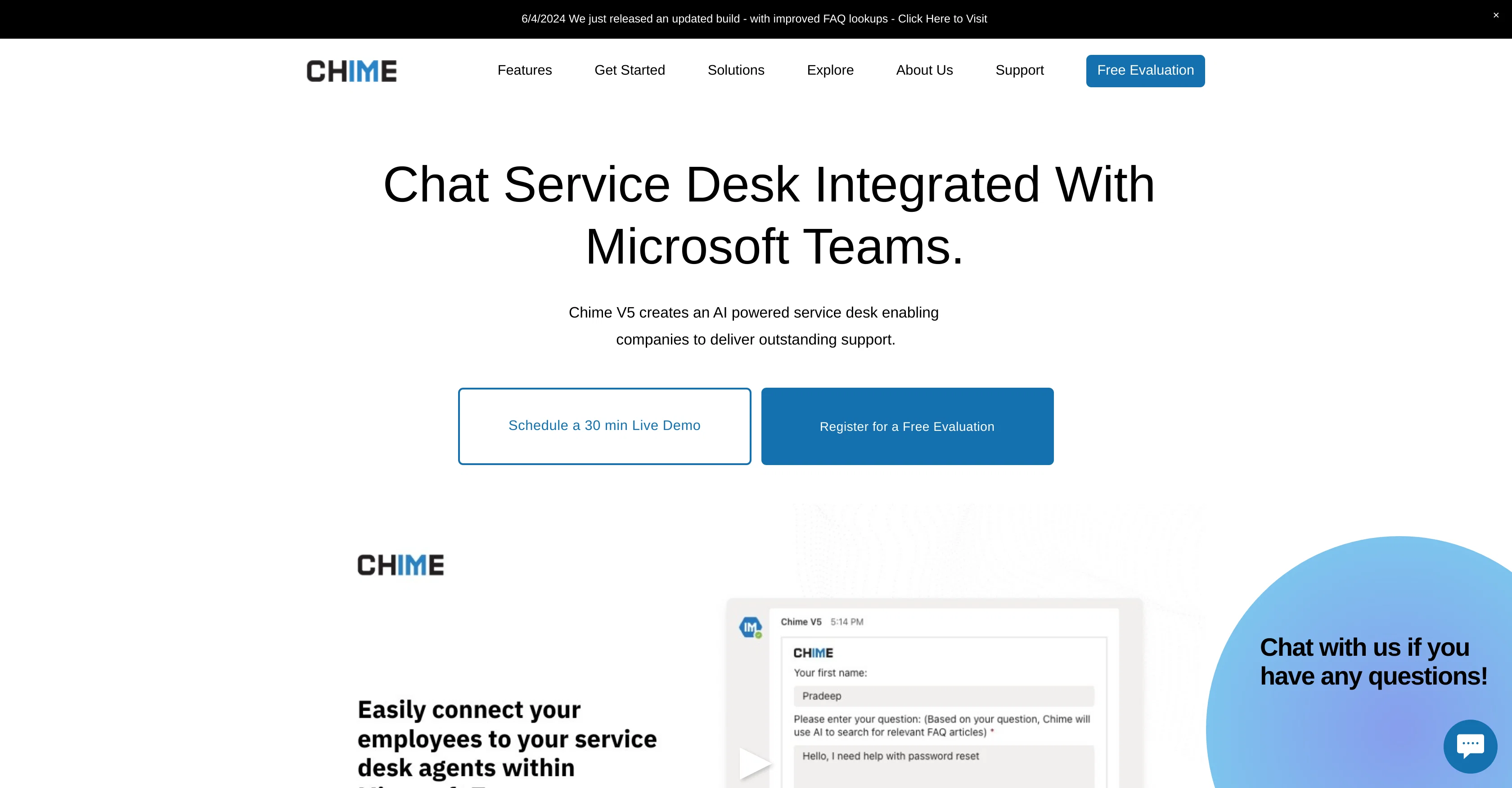 Chime V5 website