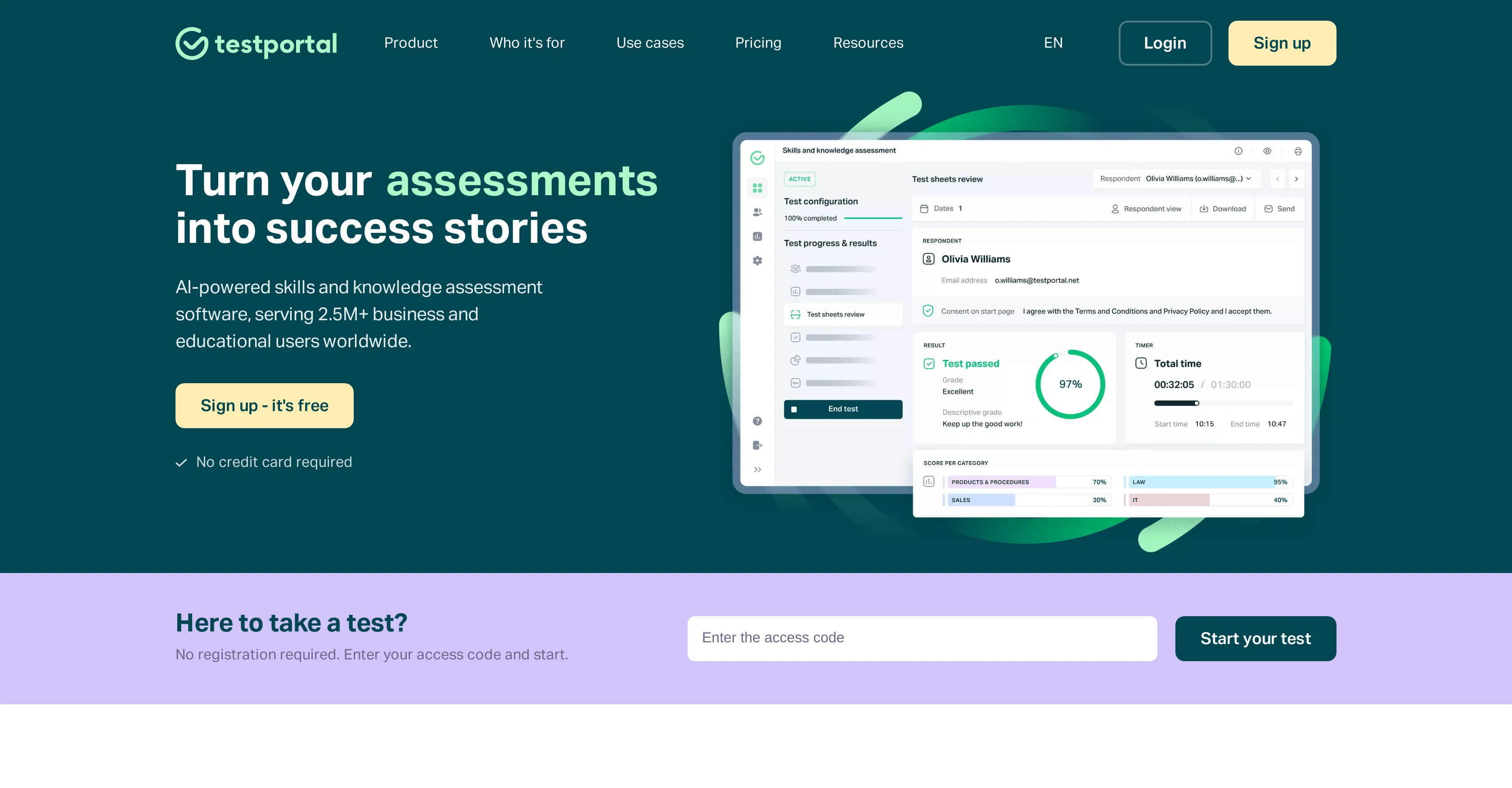 Testportal website