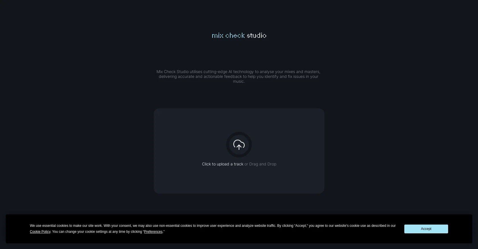 Mix Check Studio website