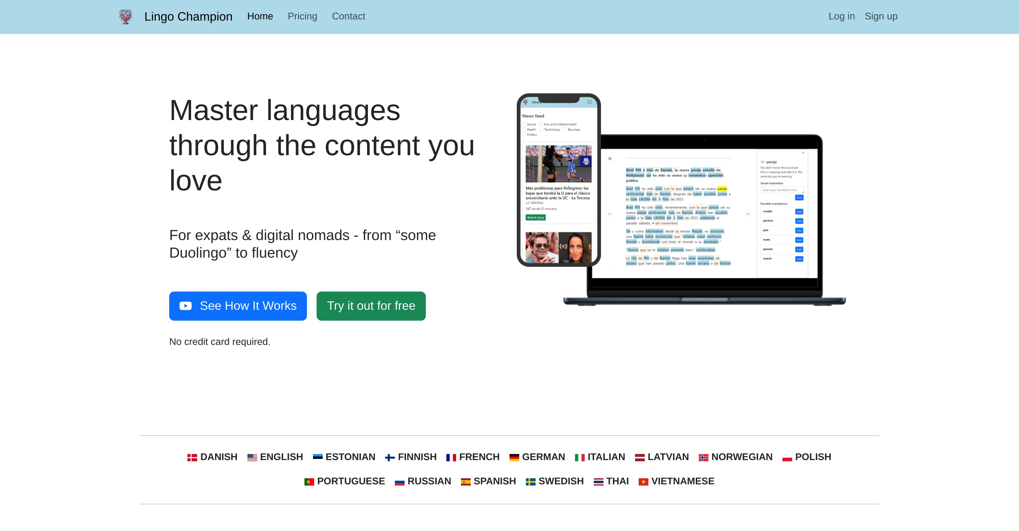 Lingo Champion website