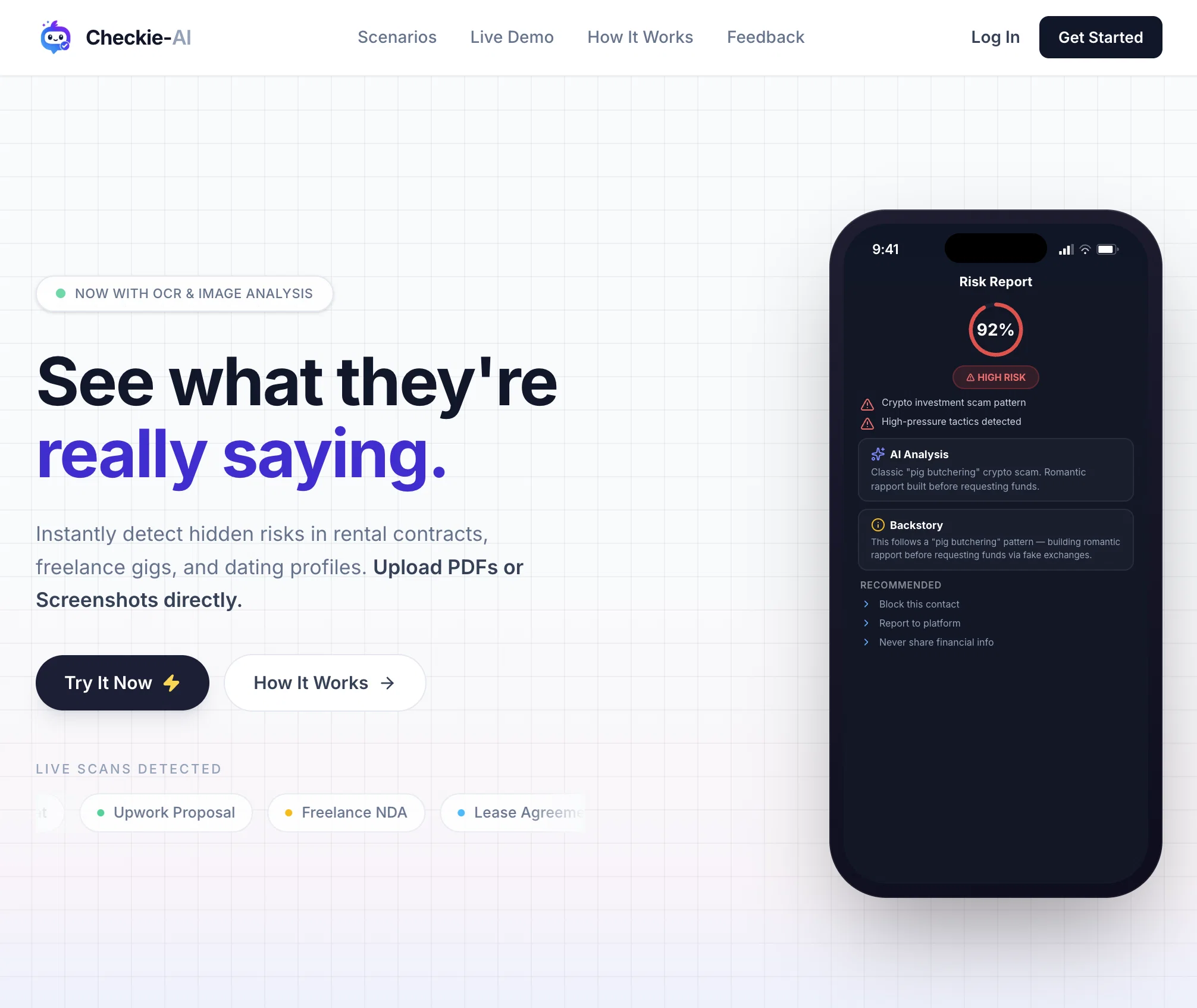 Checkie-AI website