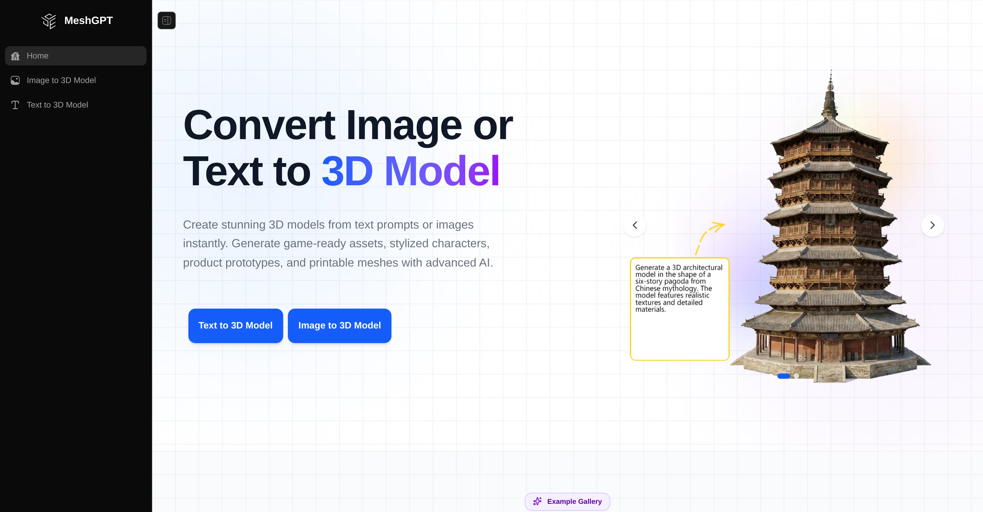 MeshGPT website