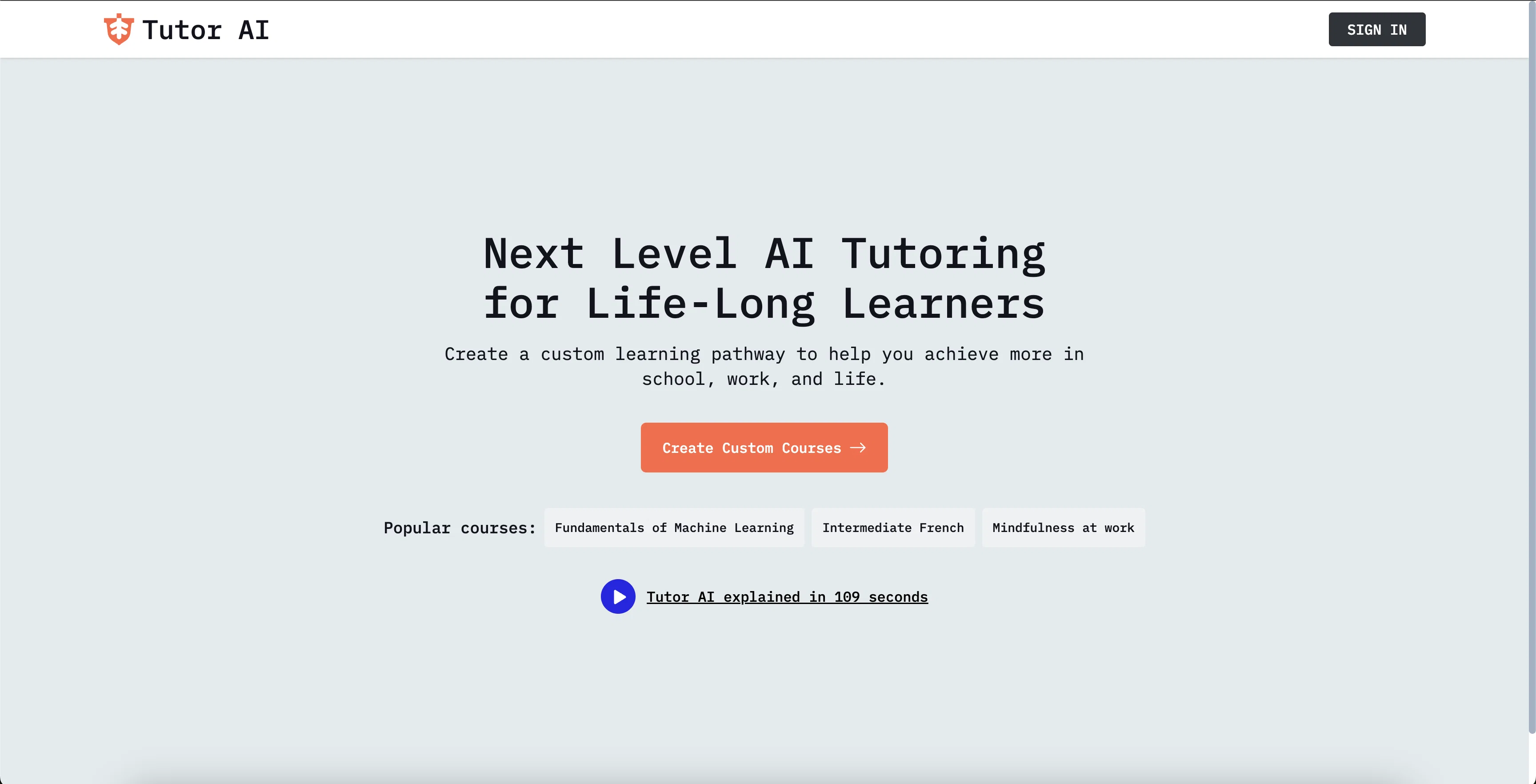 TutorAI website