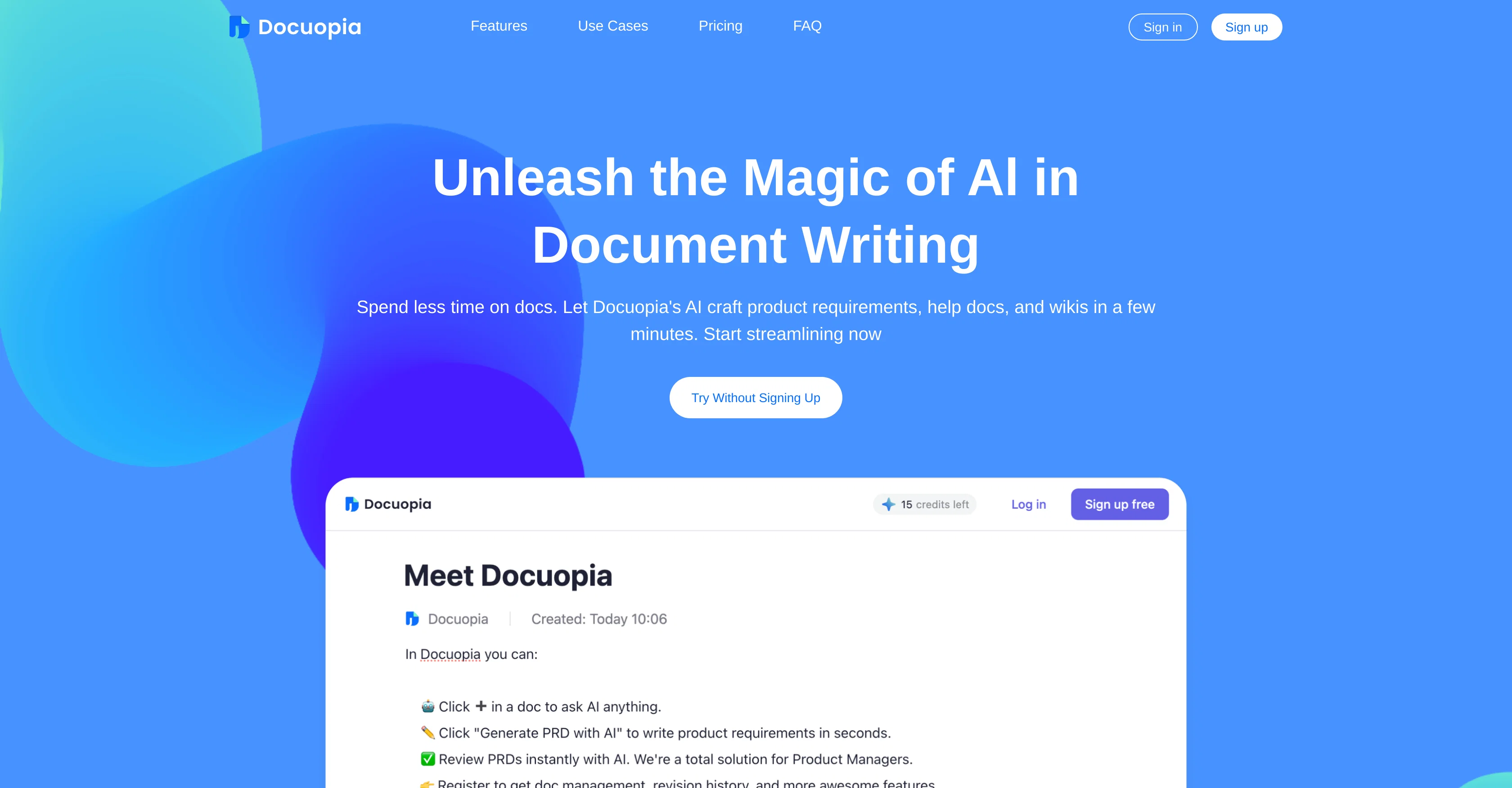 Docuopia website