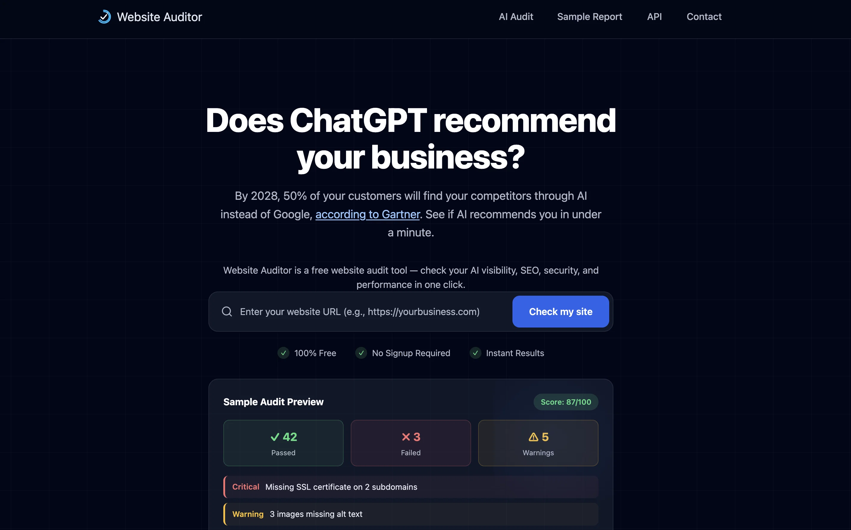 Website Auditor.io website