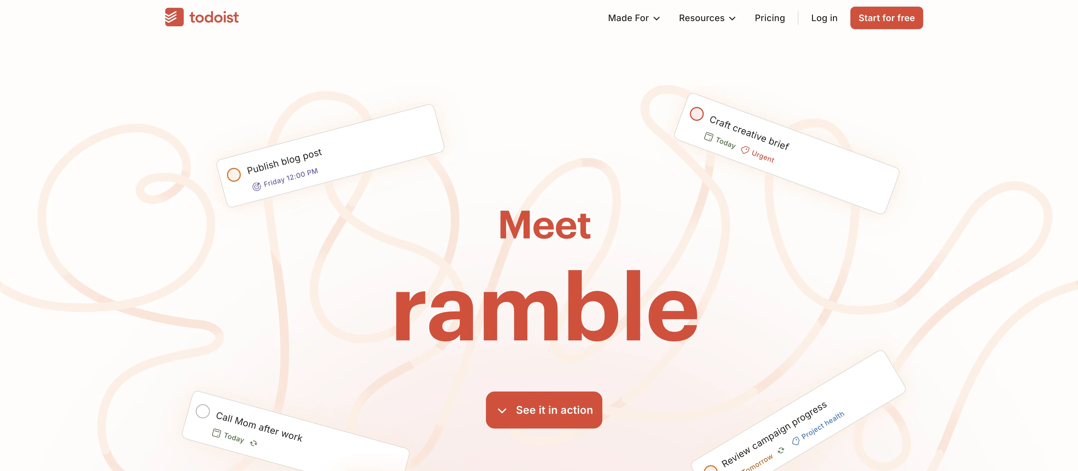 Todoist Ramble website