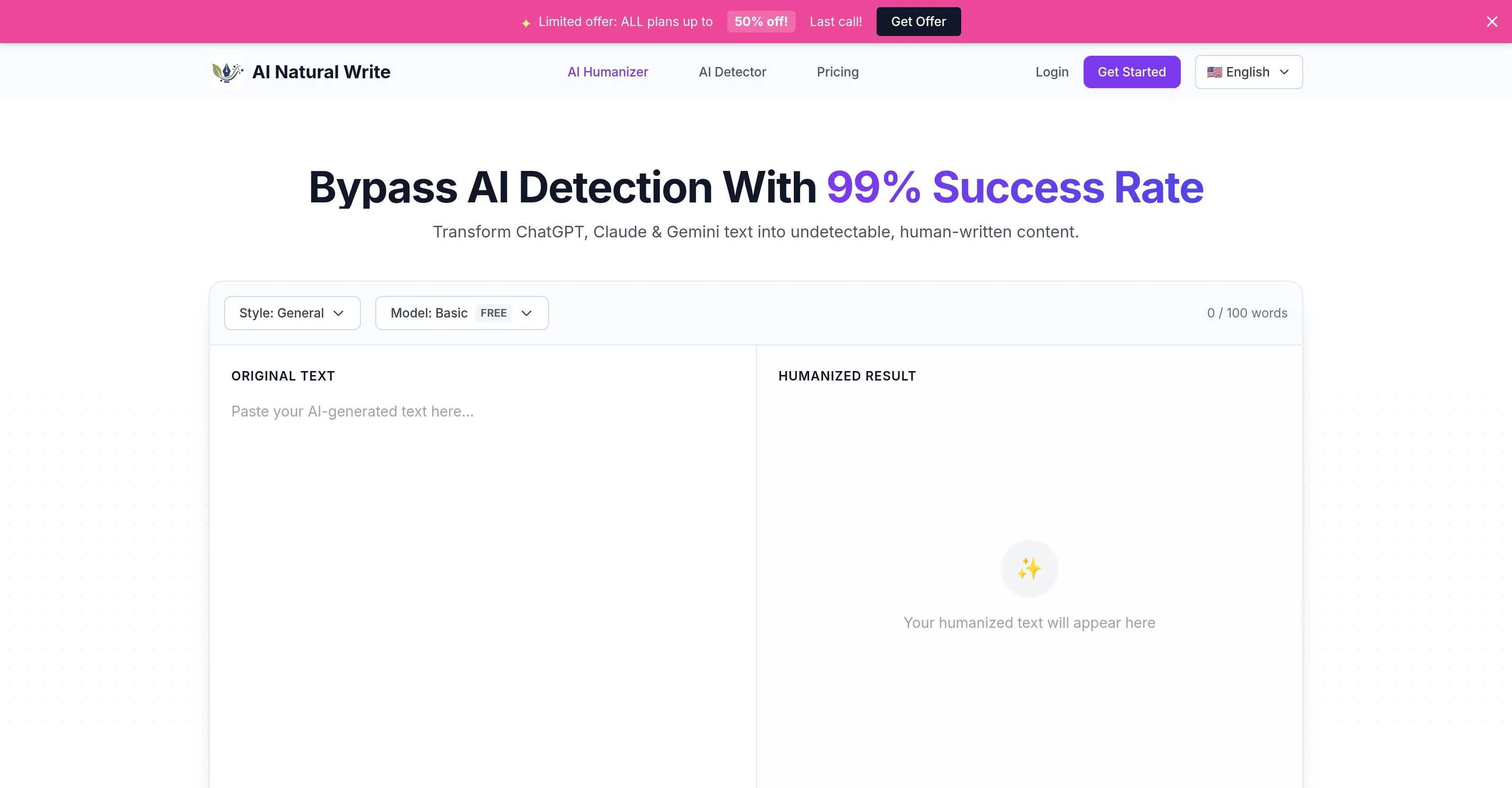 AI Natural Write website