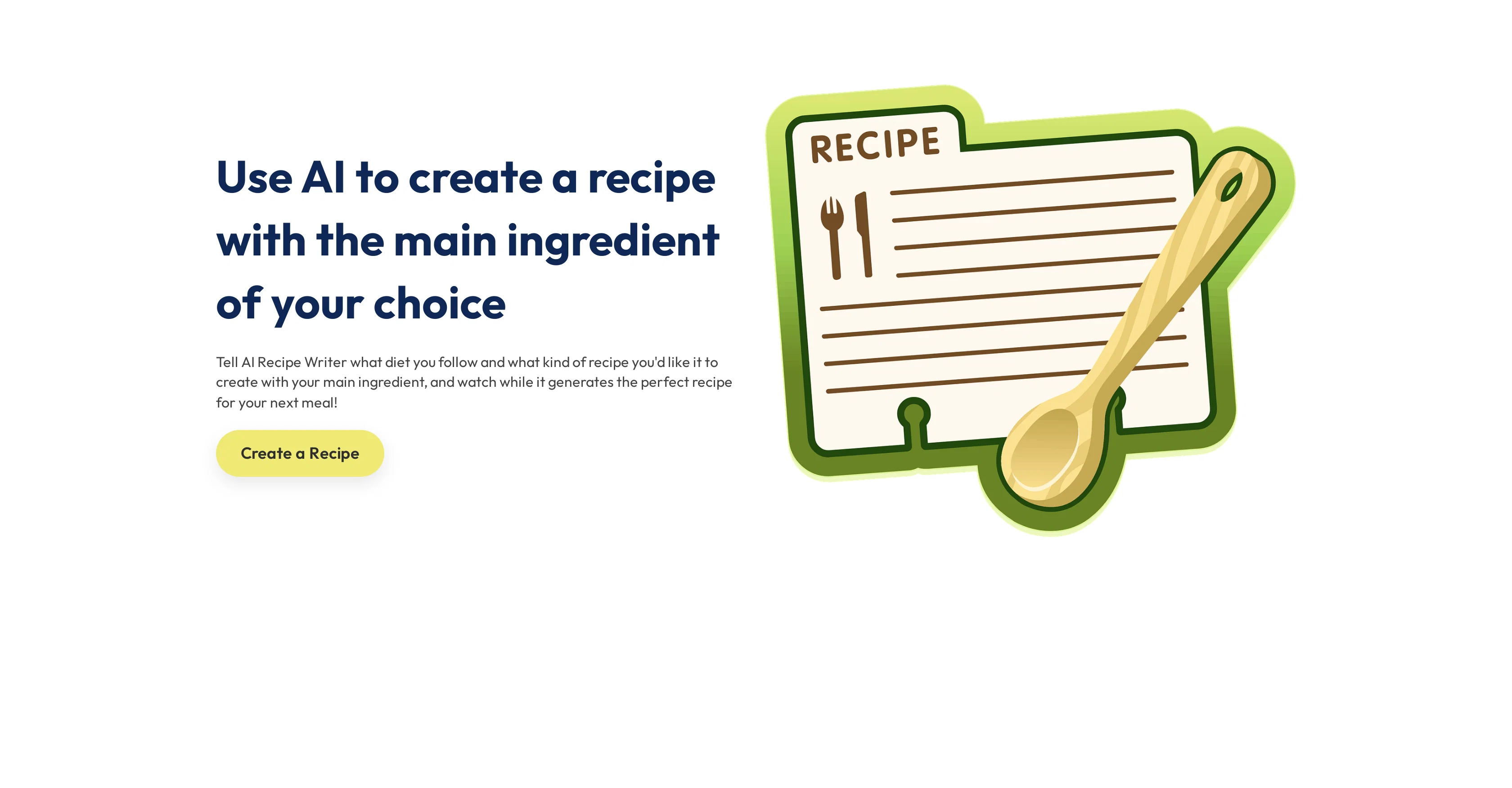 AI Recipe Writer website