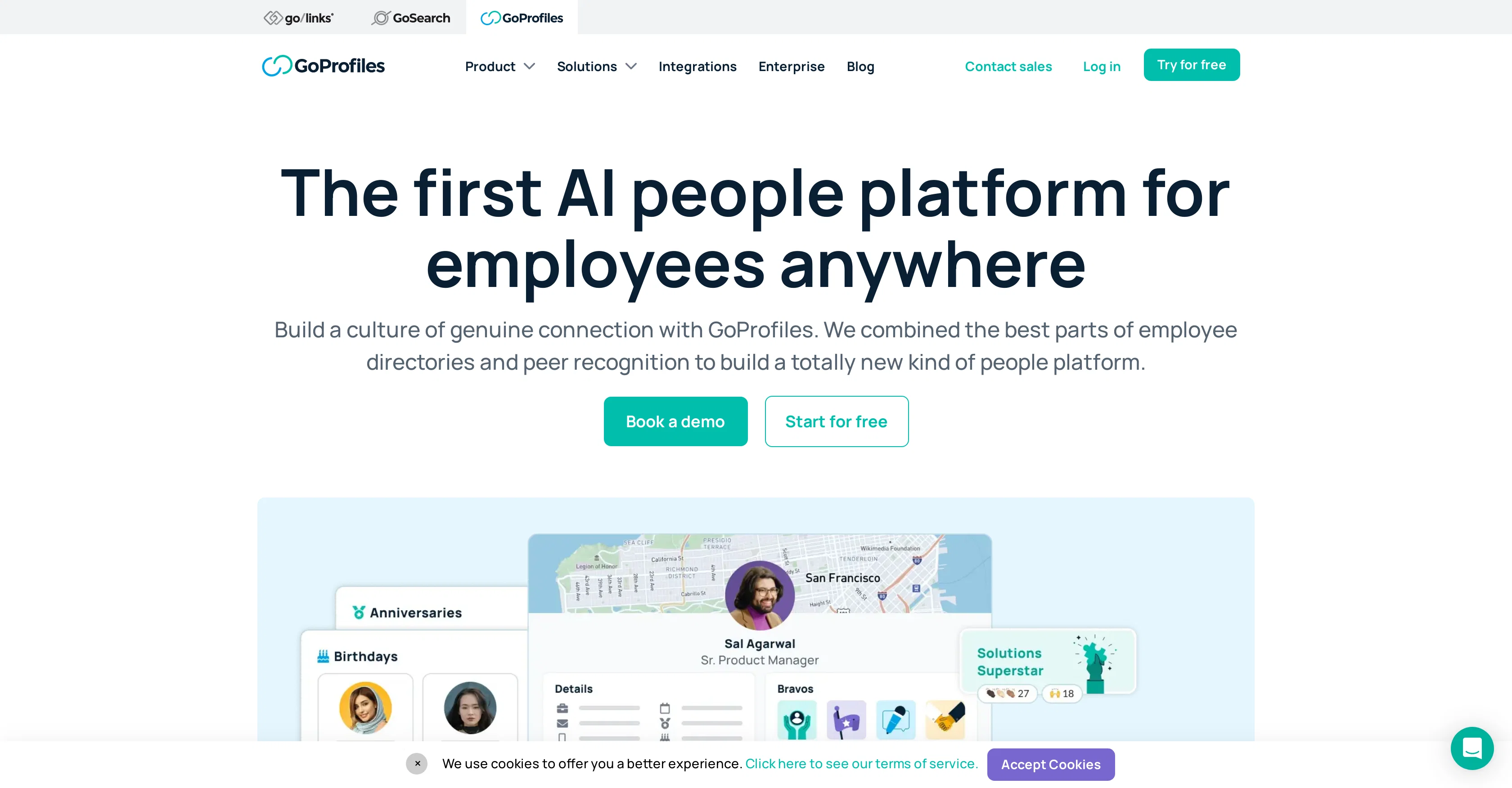 GoProfiles website