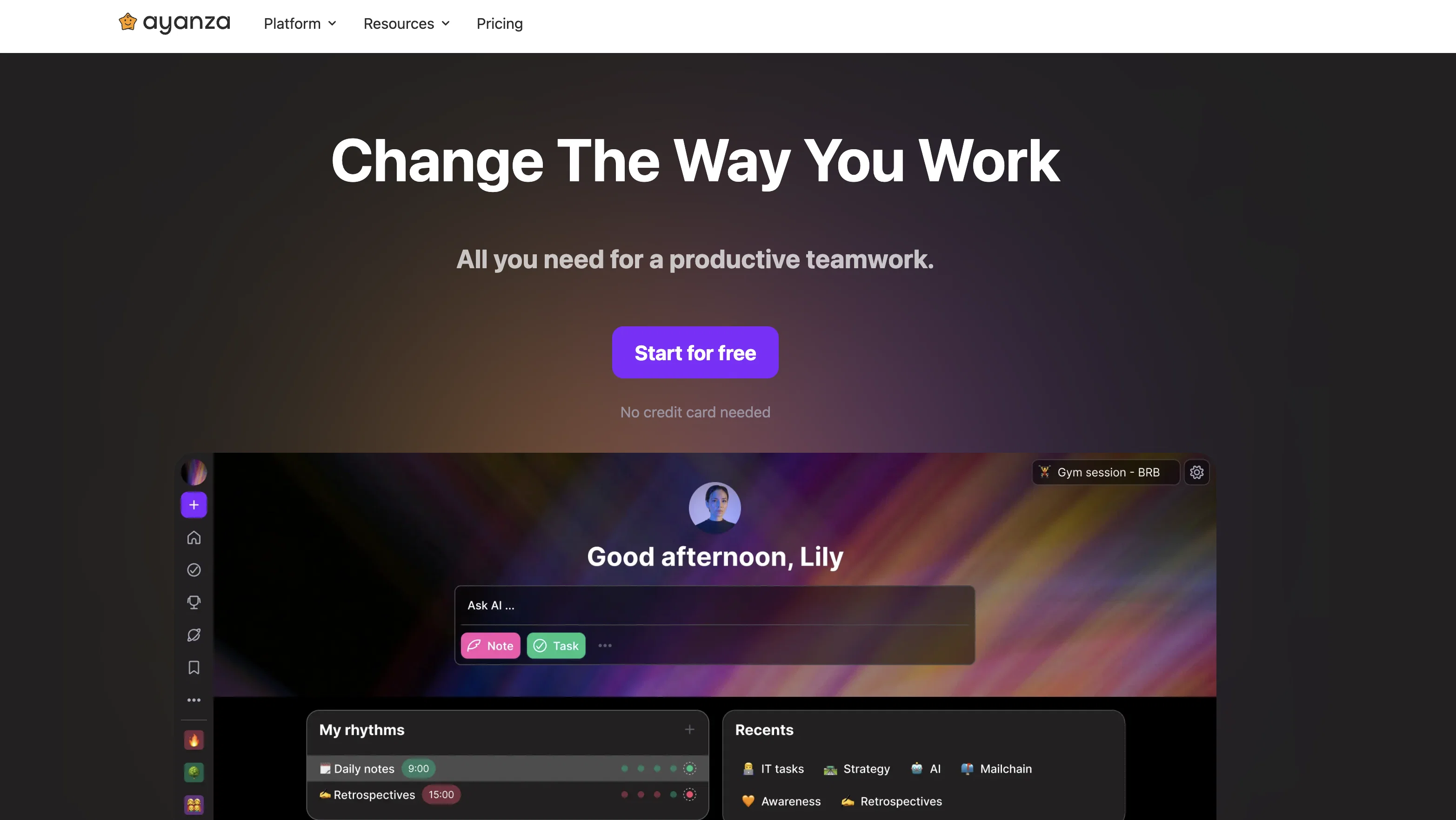 Ayanza website