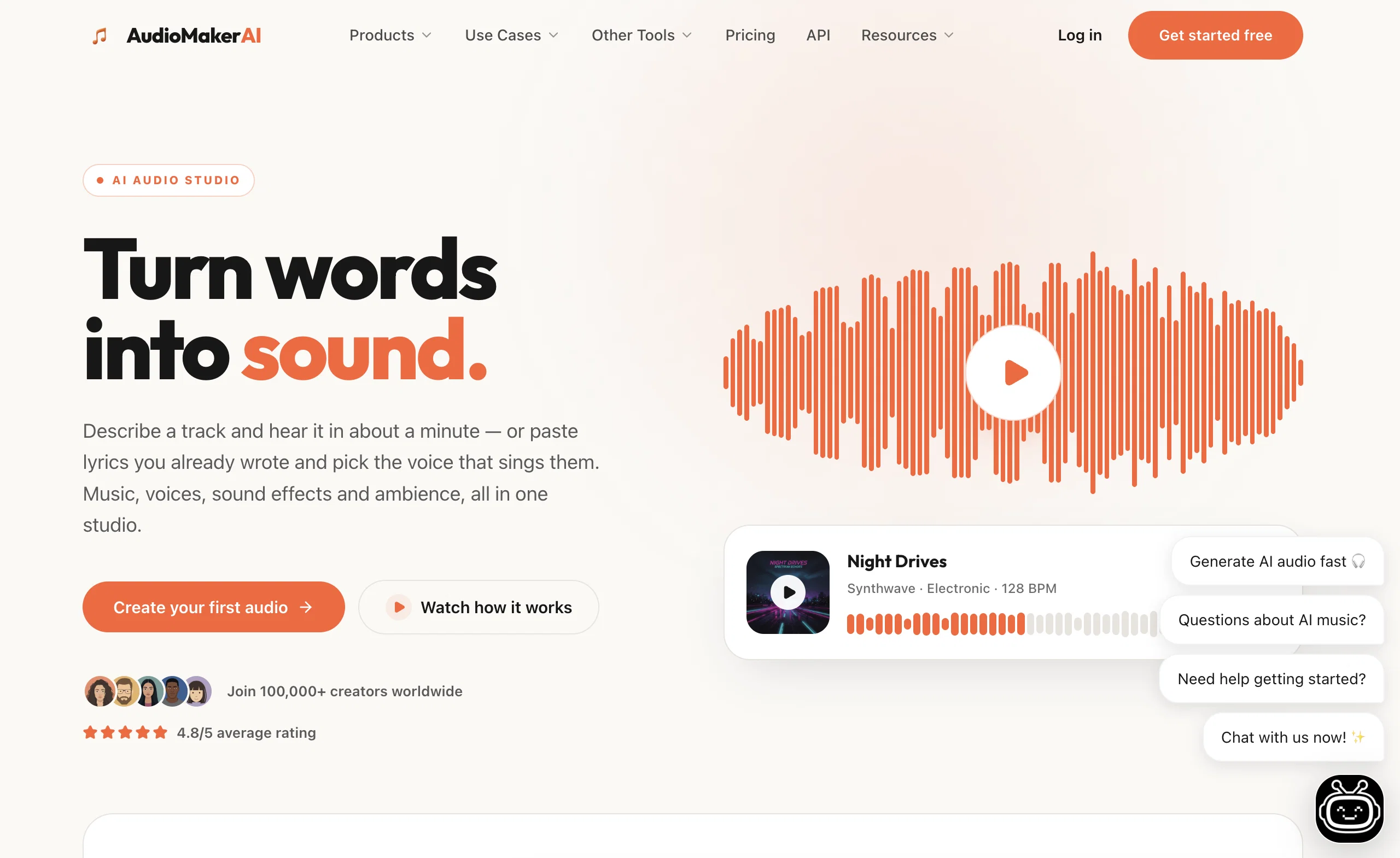 AudioMaker AI website