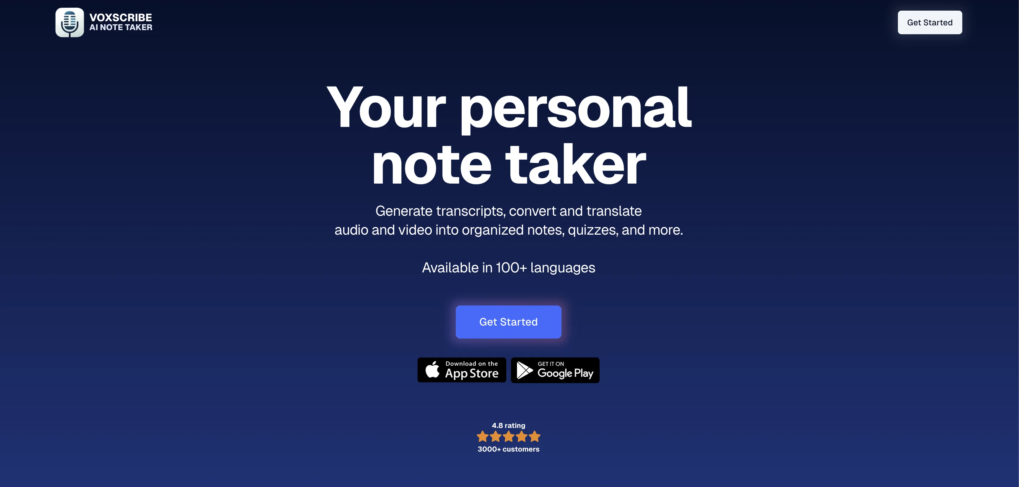 Voxscribe: AI Note Taker website