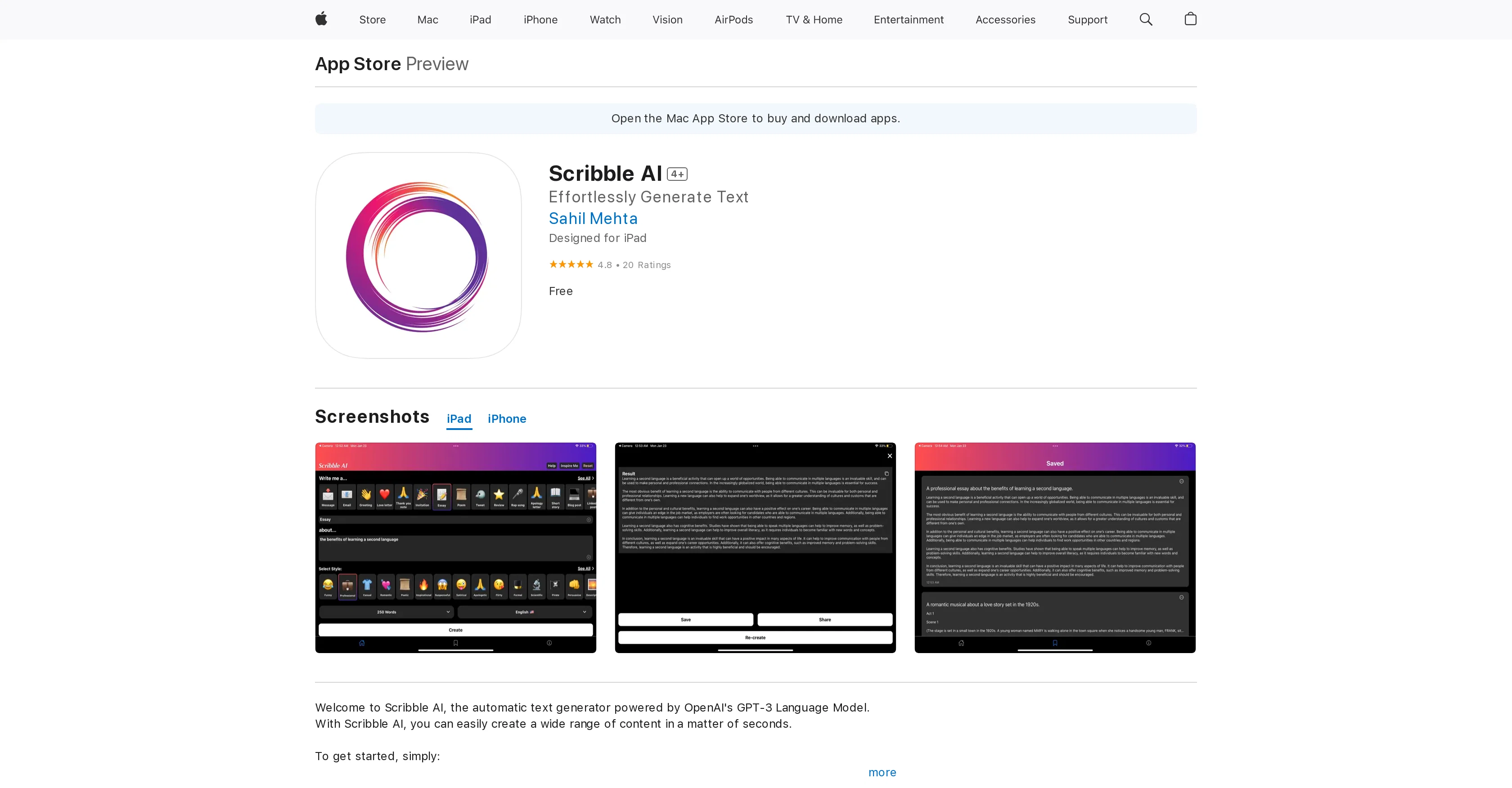 Scribble AI website