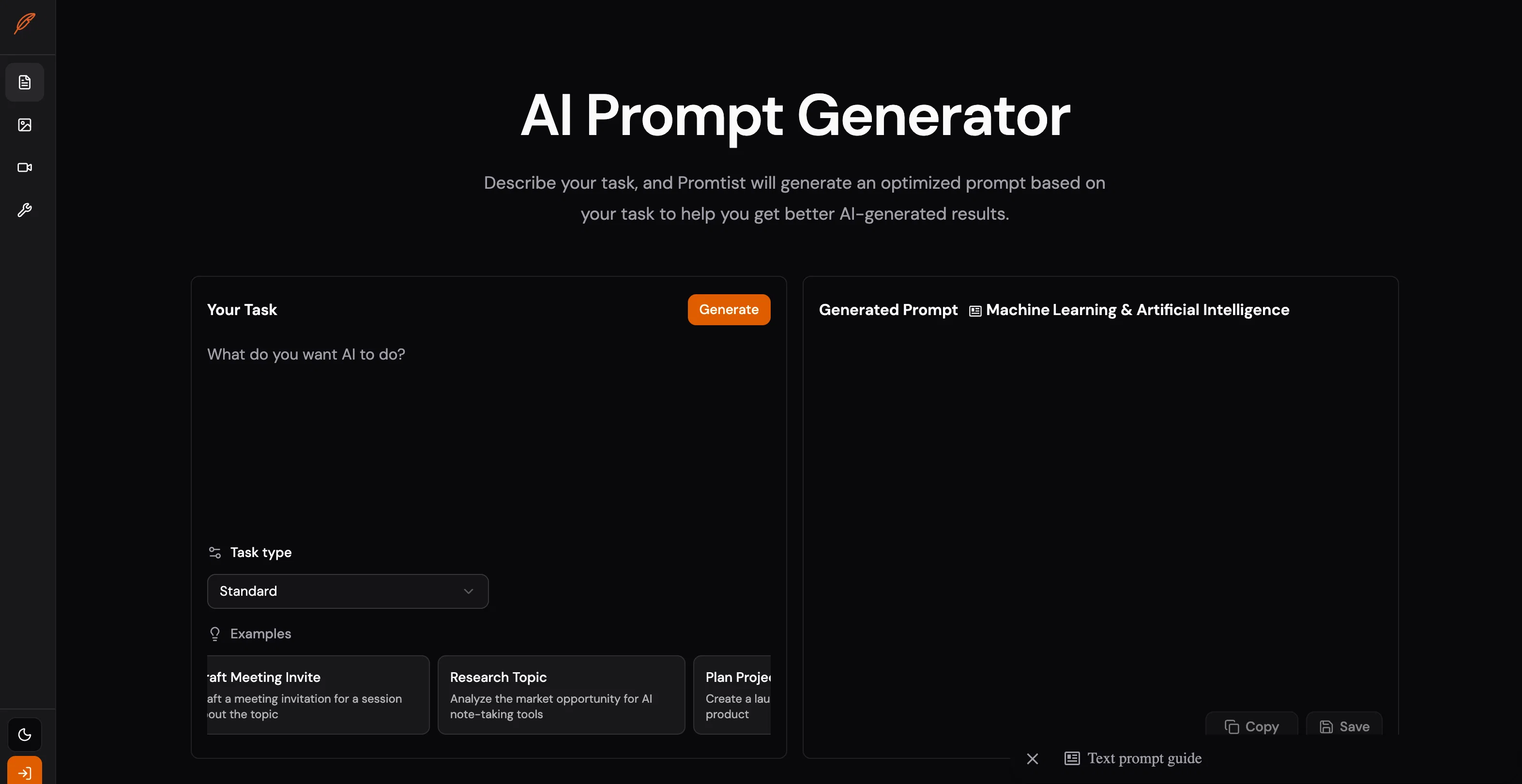 Promtist AI website