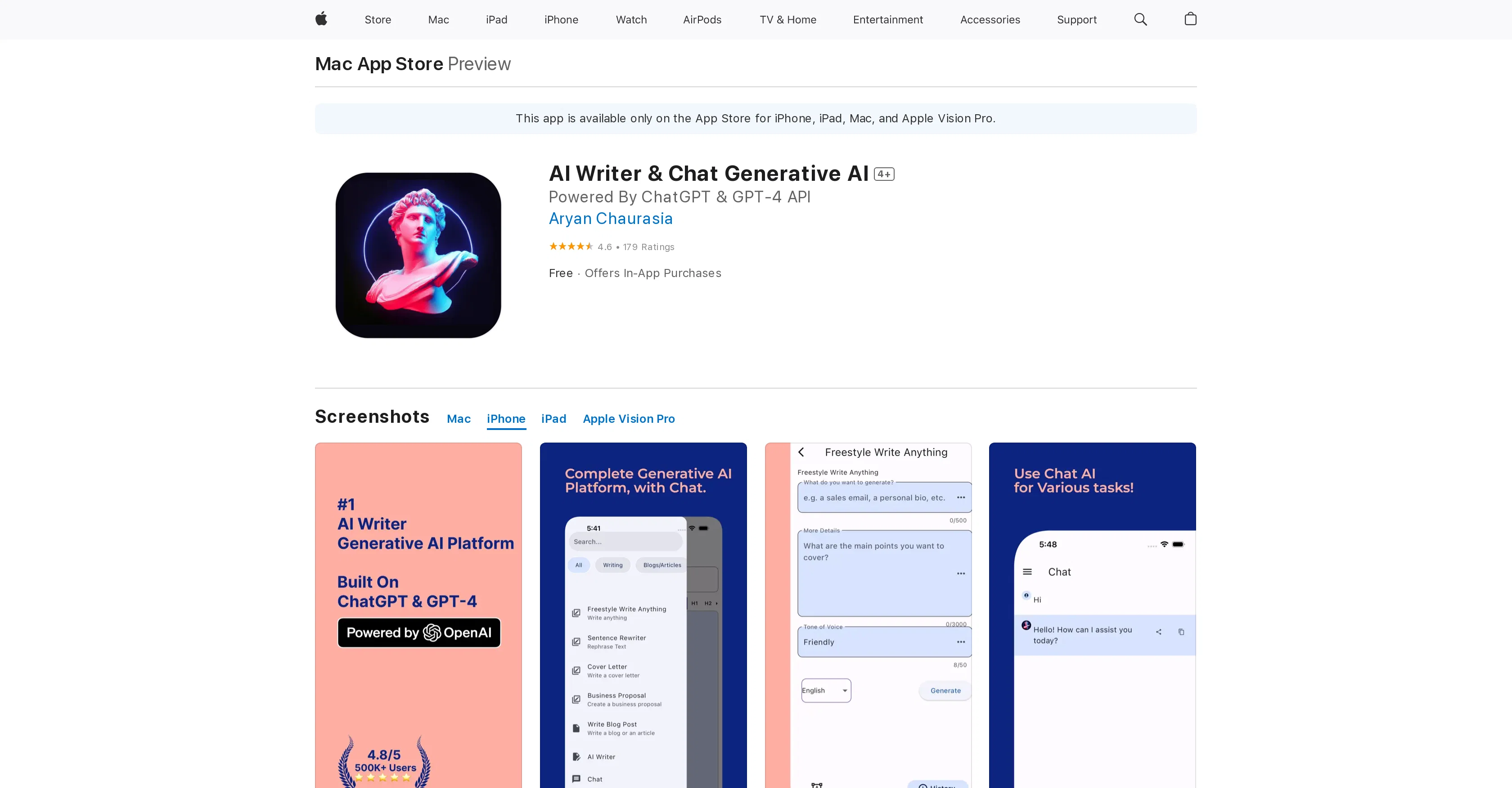 AI Writer & Chat website