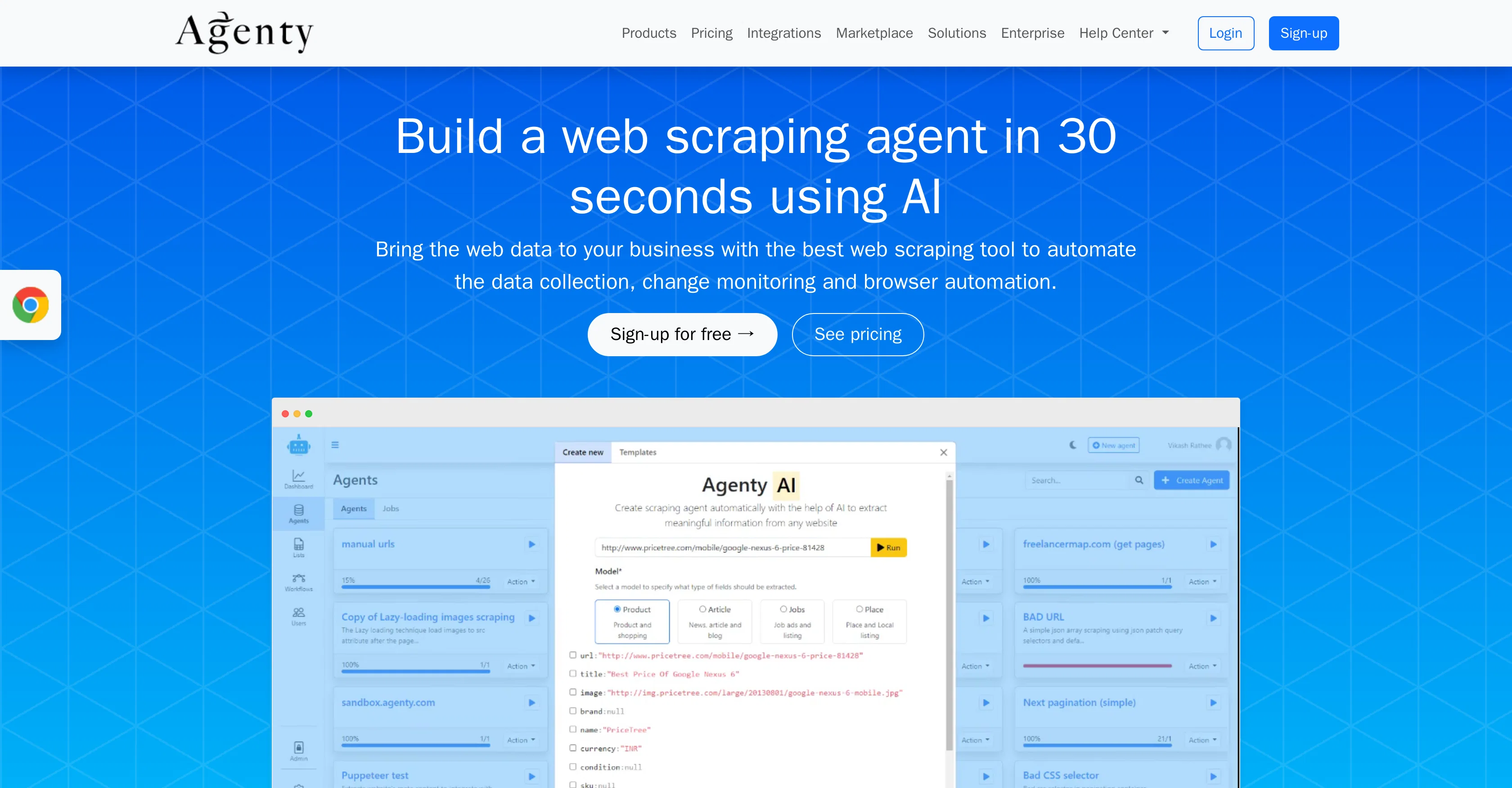 Agenty website
