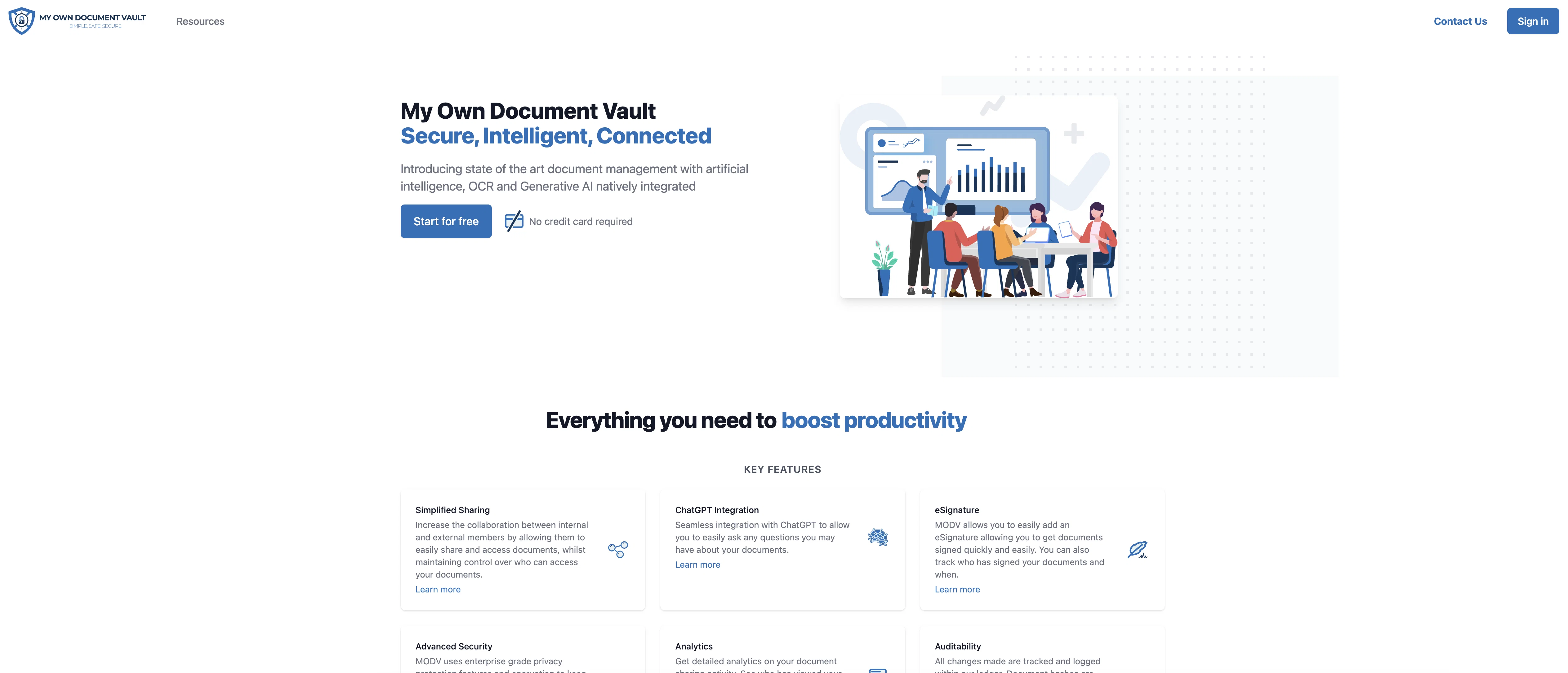 My Own Document Vault website