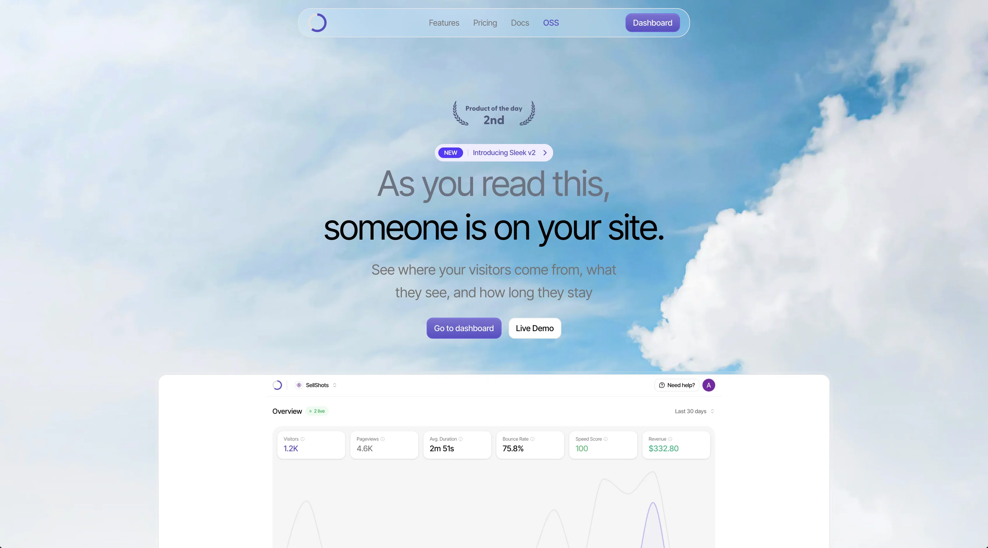 Sleek Analytics website