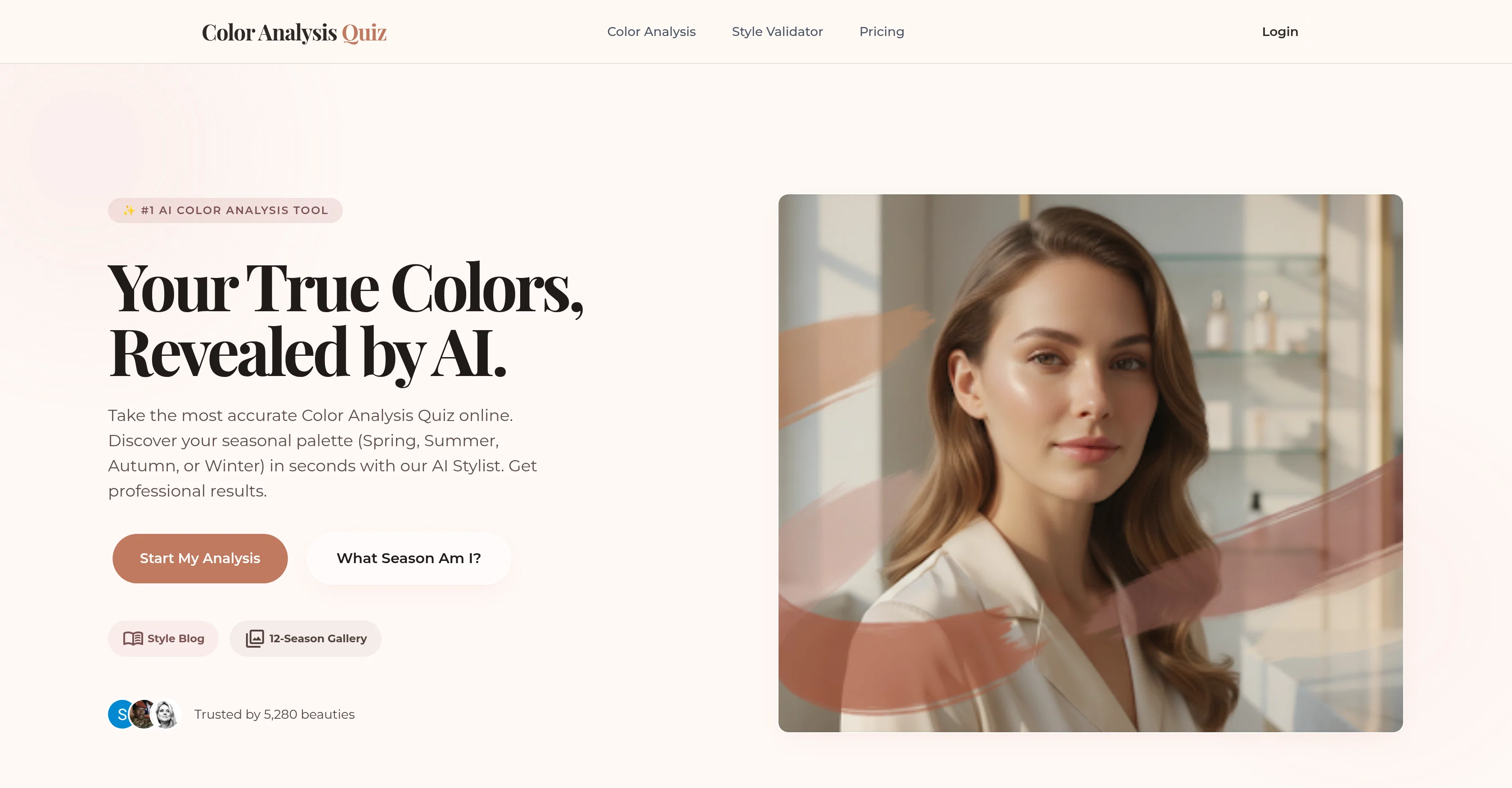 Color Analysis Quiz website