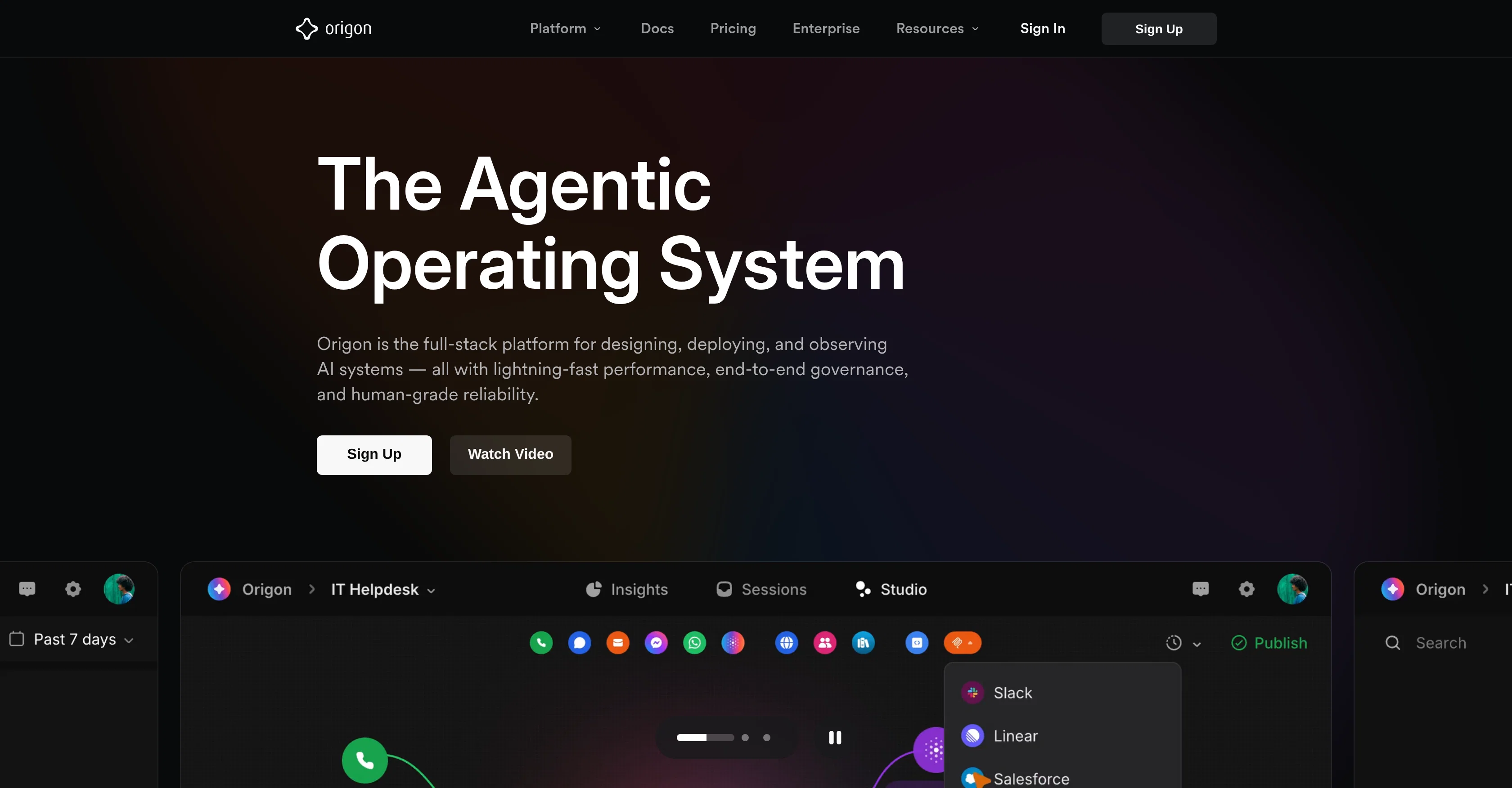 Origon AI website