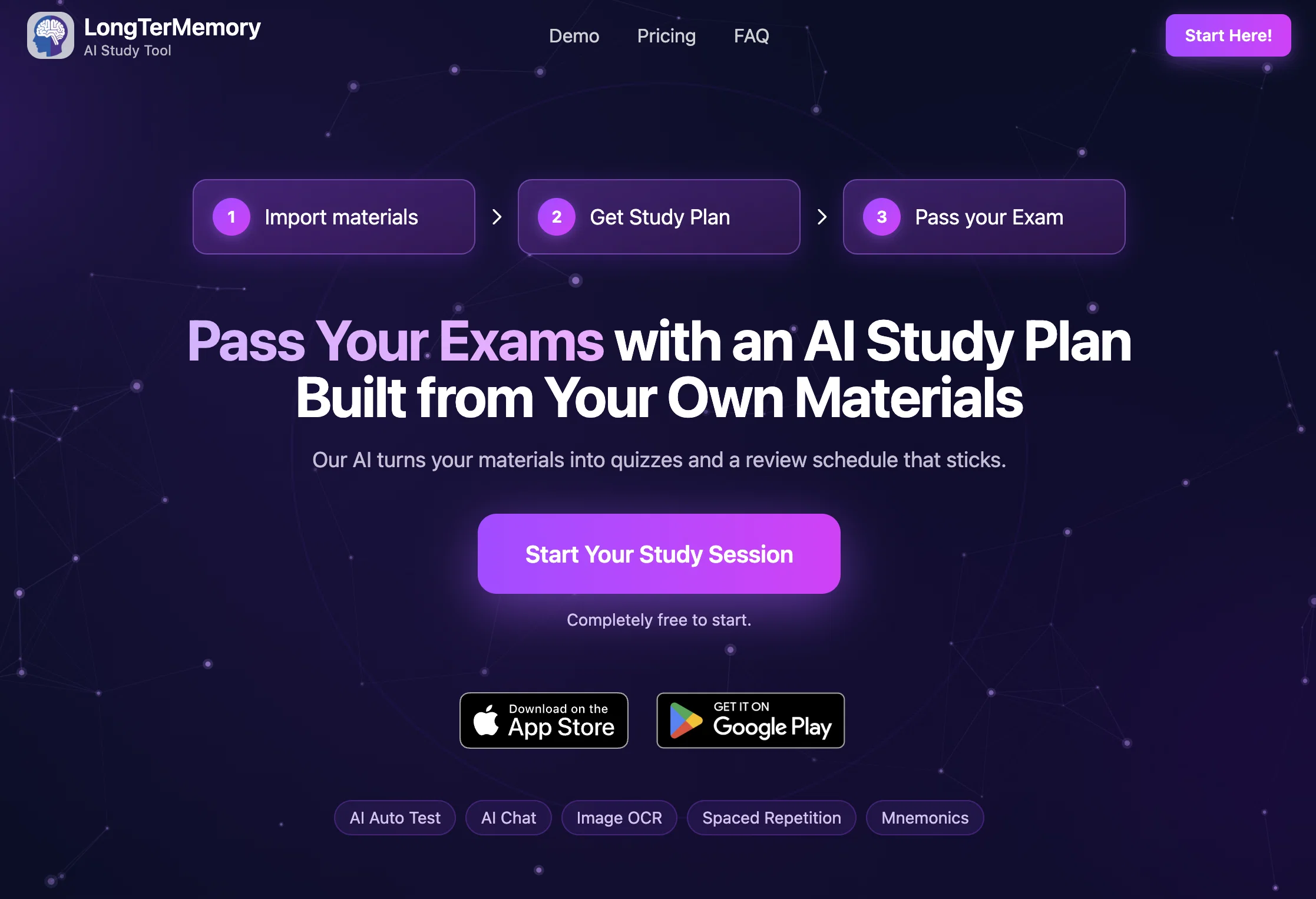 LongTerMemory - AI study tool website