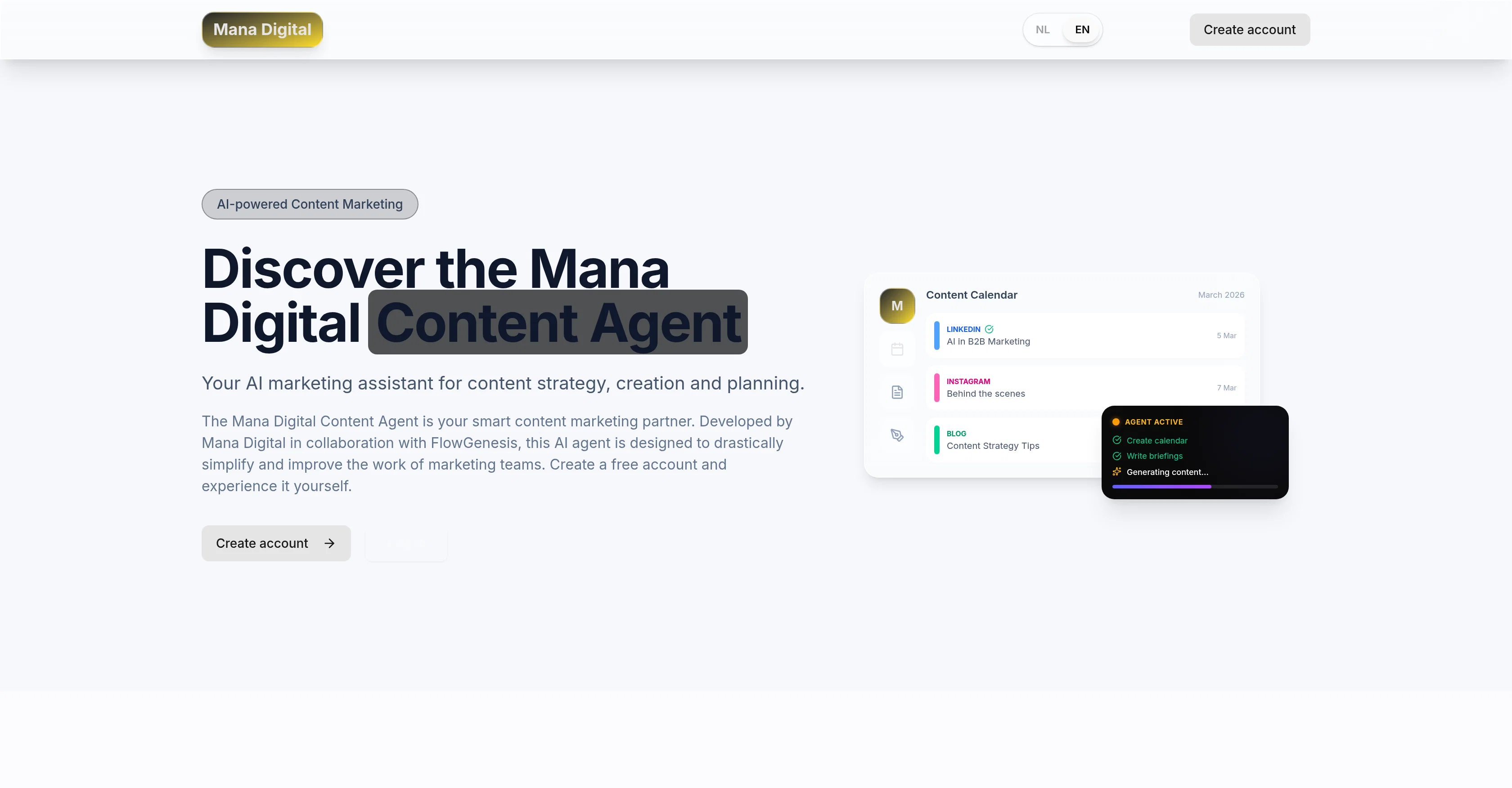 Mana Digital website