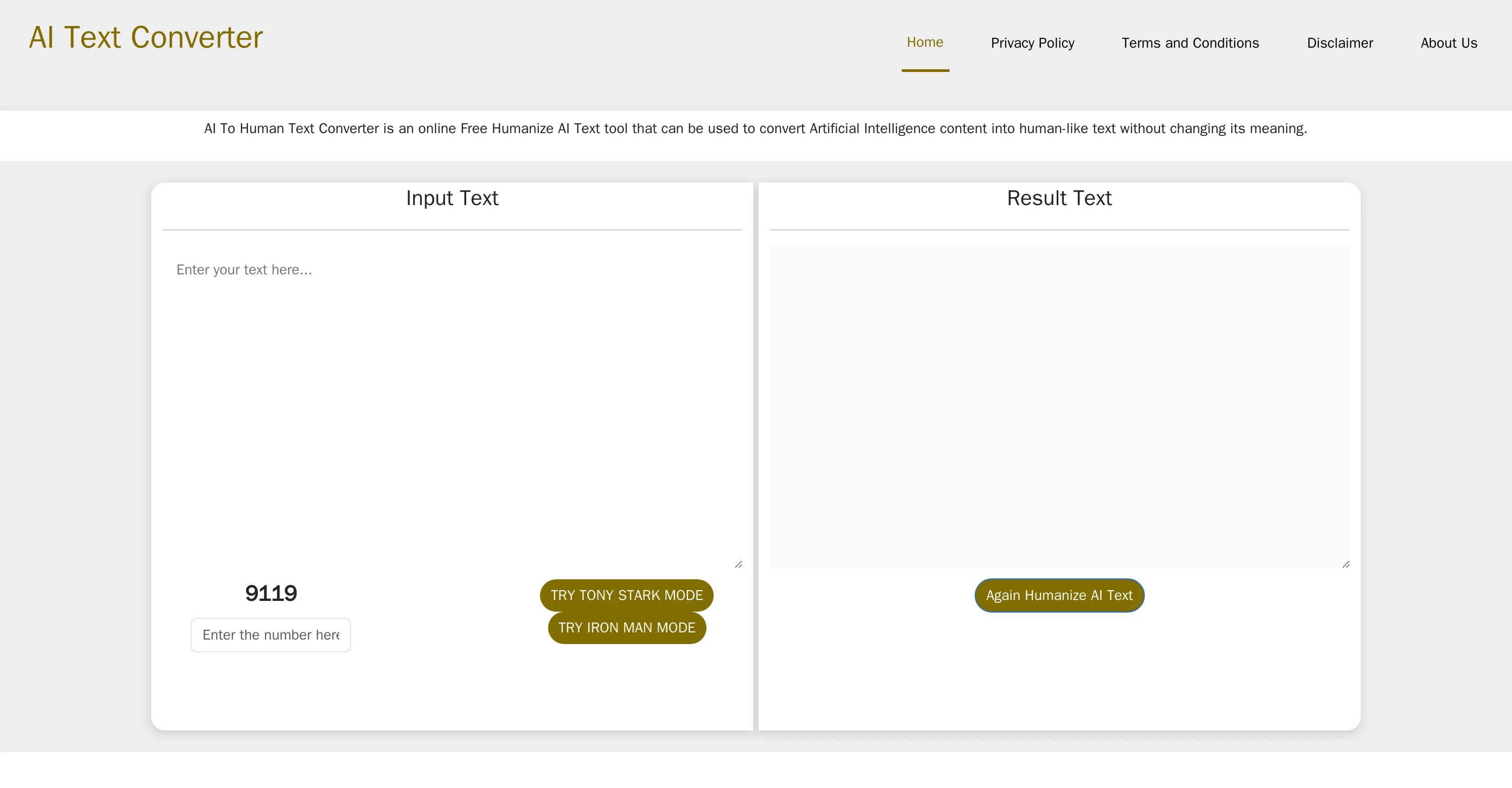 AI To Human Text Converter website