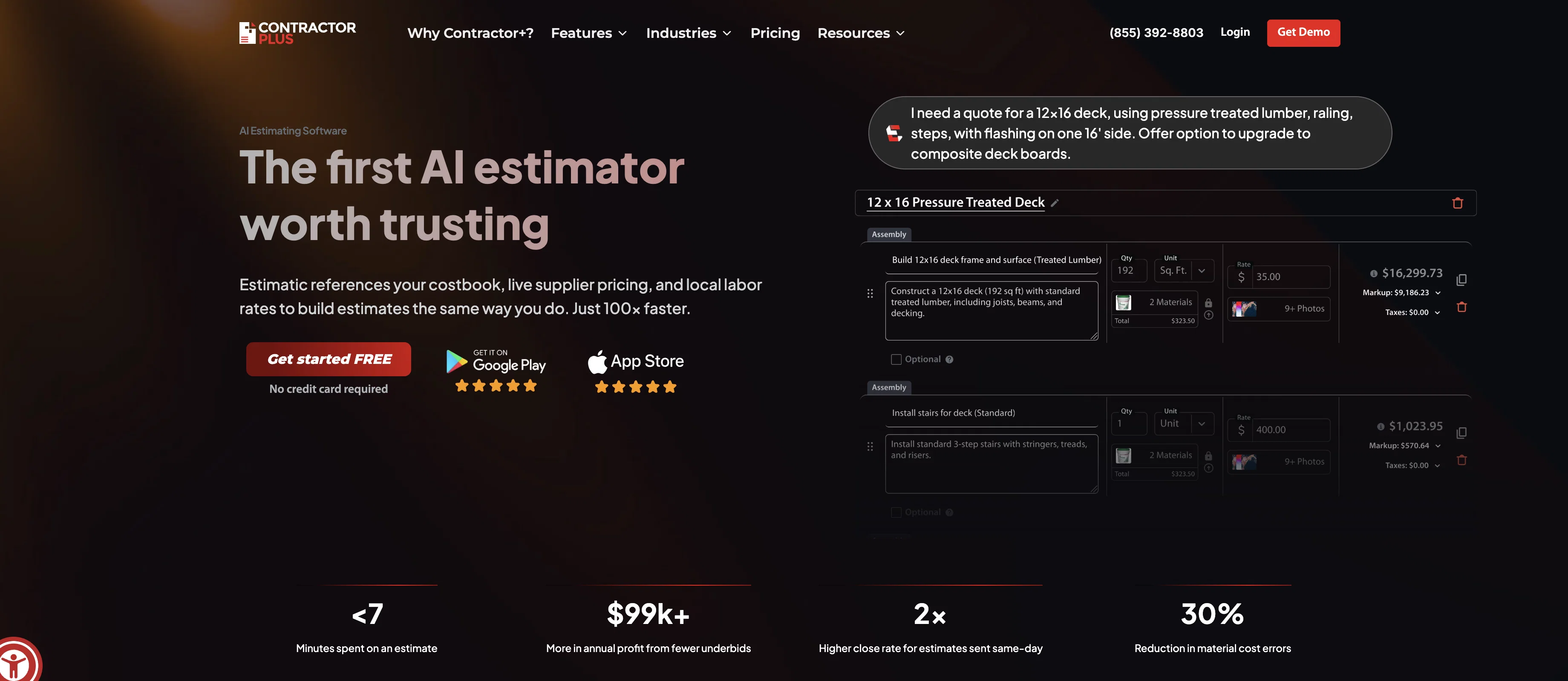 Estimatic AI - Winning Estimates For Contractors website