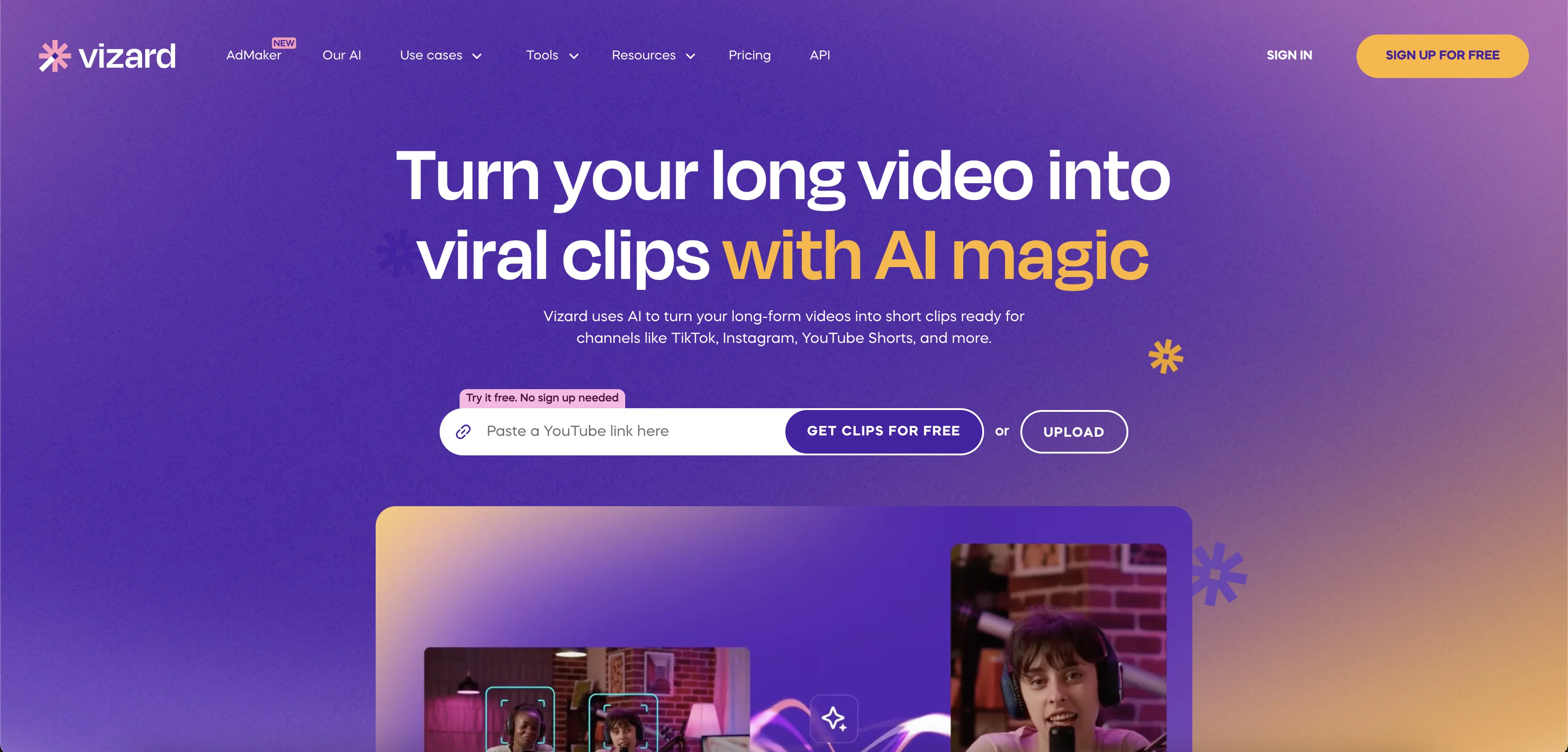 Vizard website
