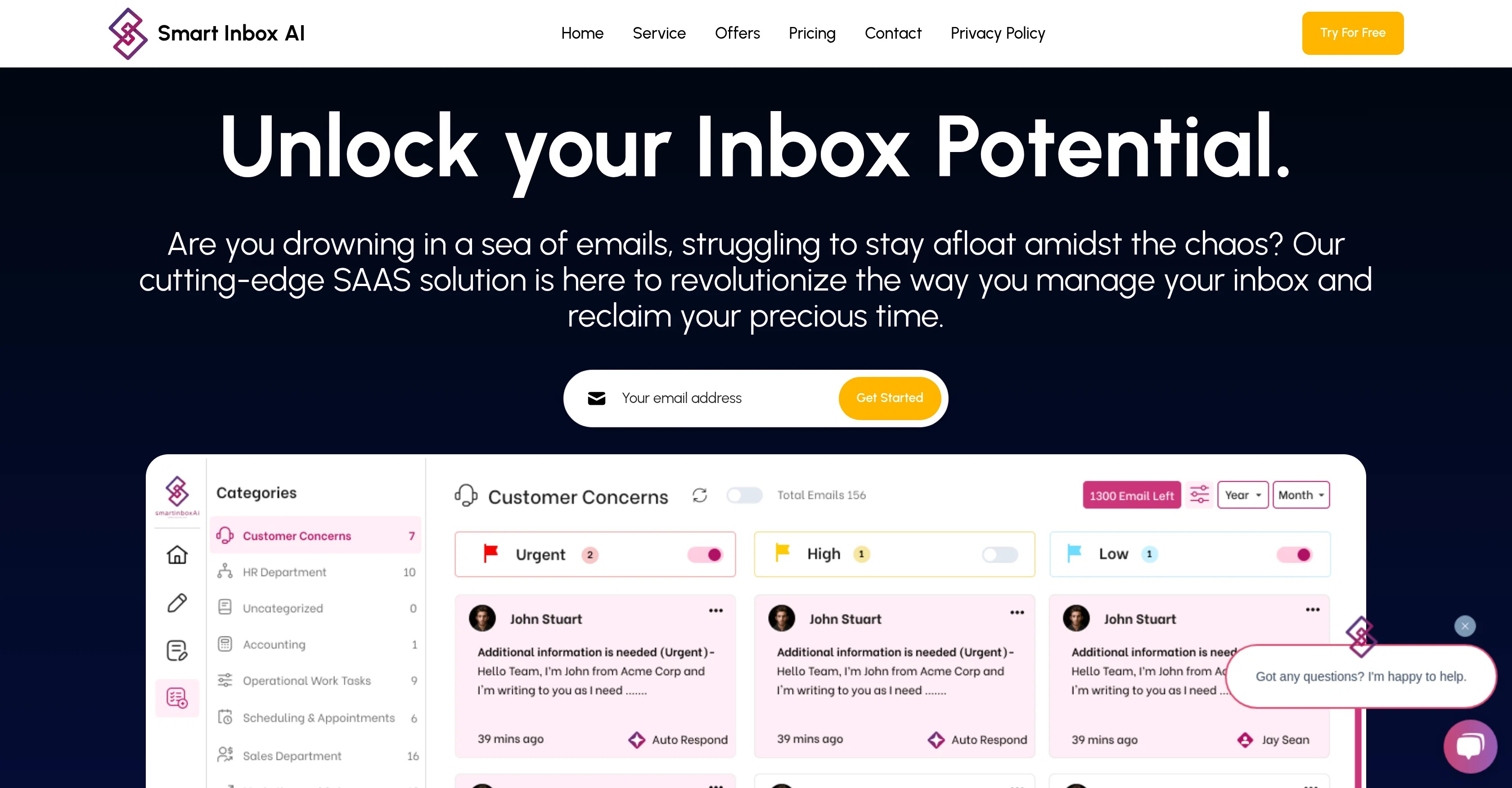 Smart Inbox AI website