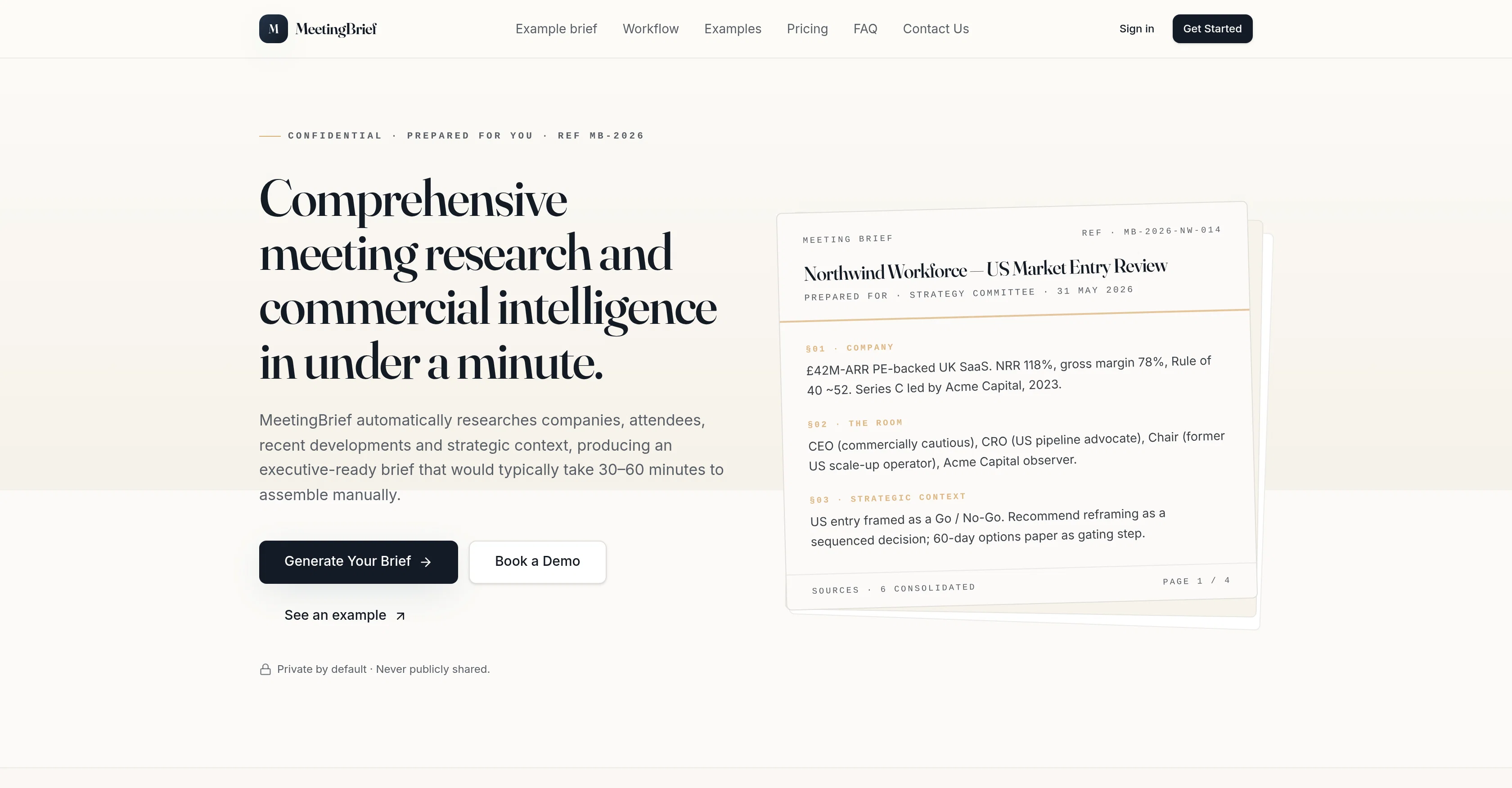 MeetingBrief website