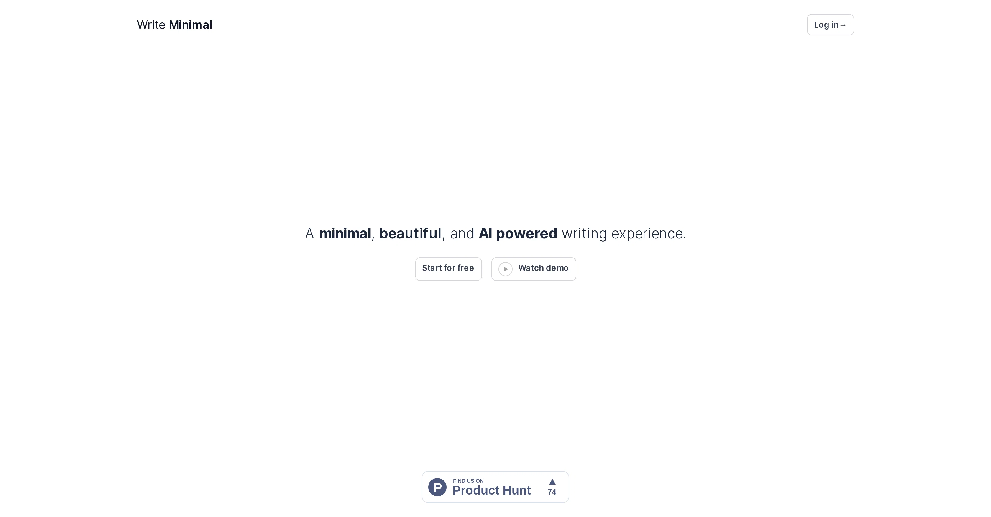 Write Minimal website
