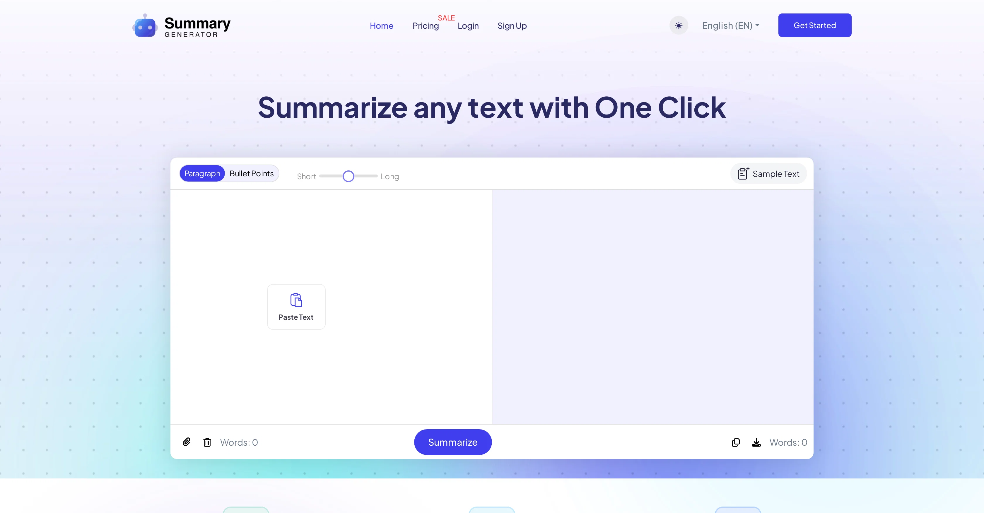 Ai Summary Generator website