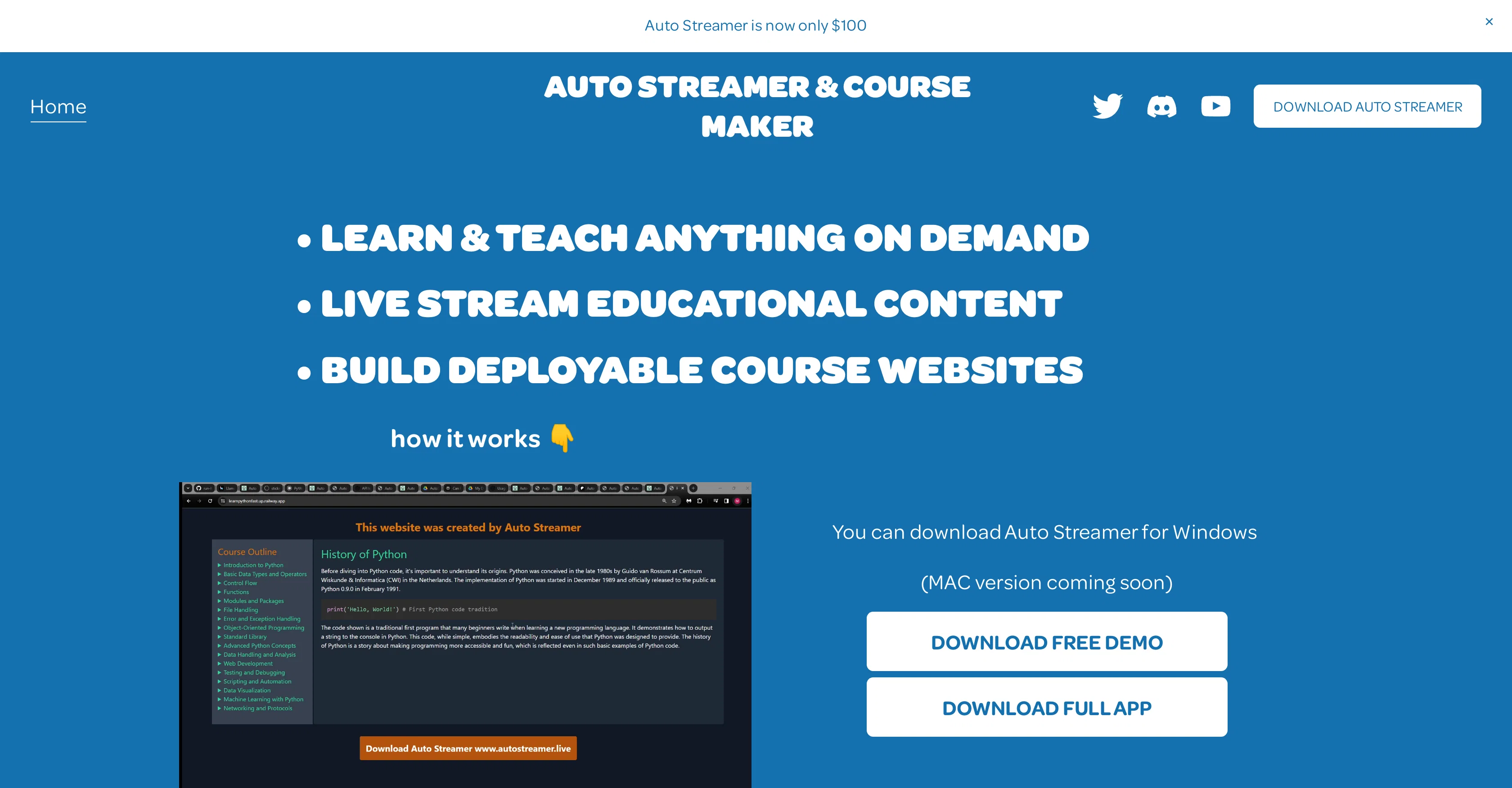 Auto Streamer website