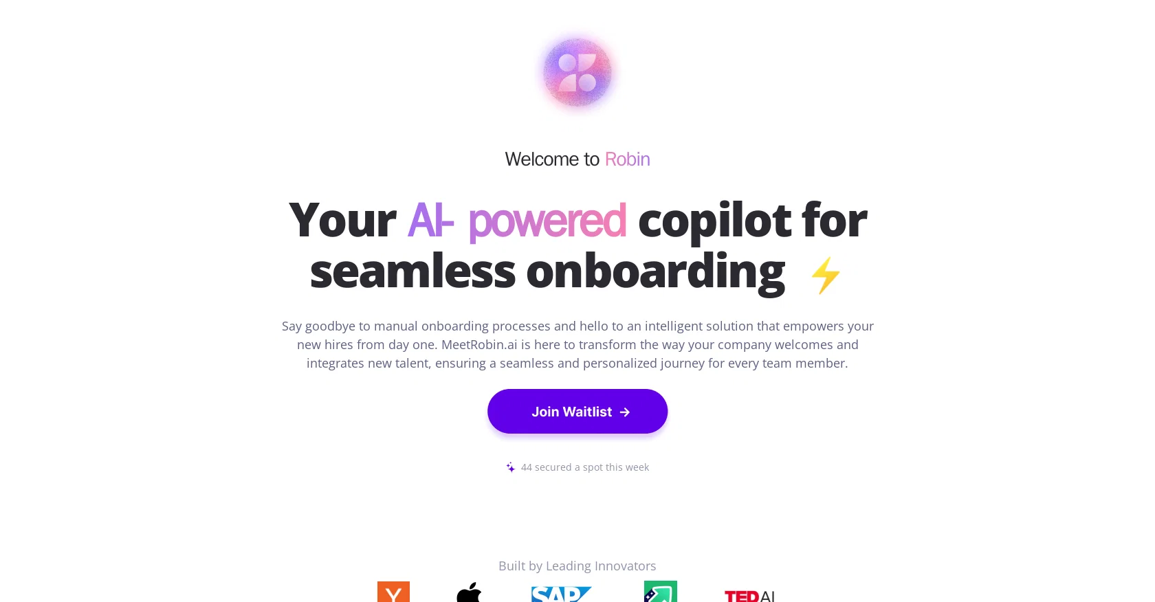 Meet Robin website