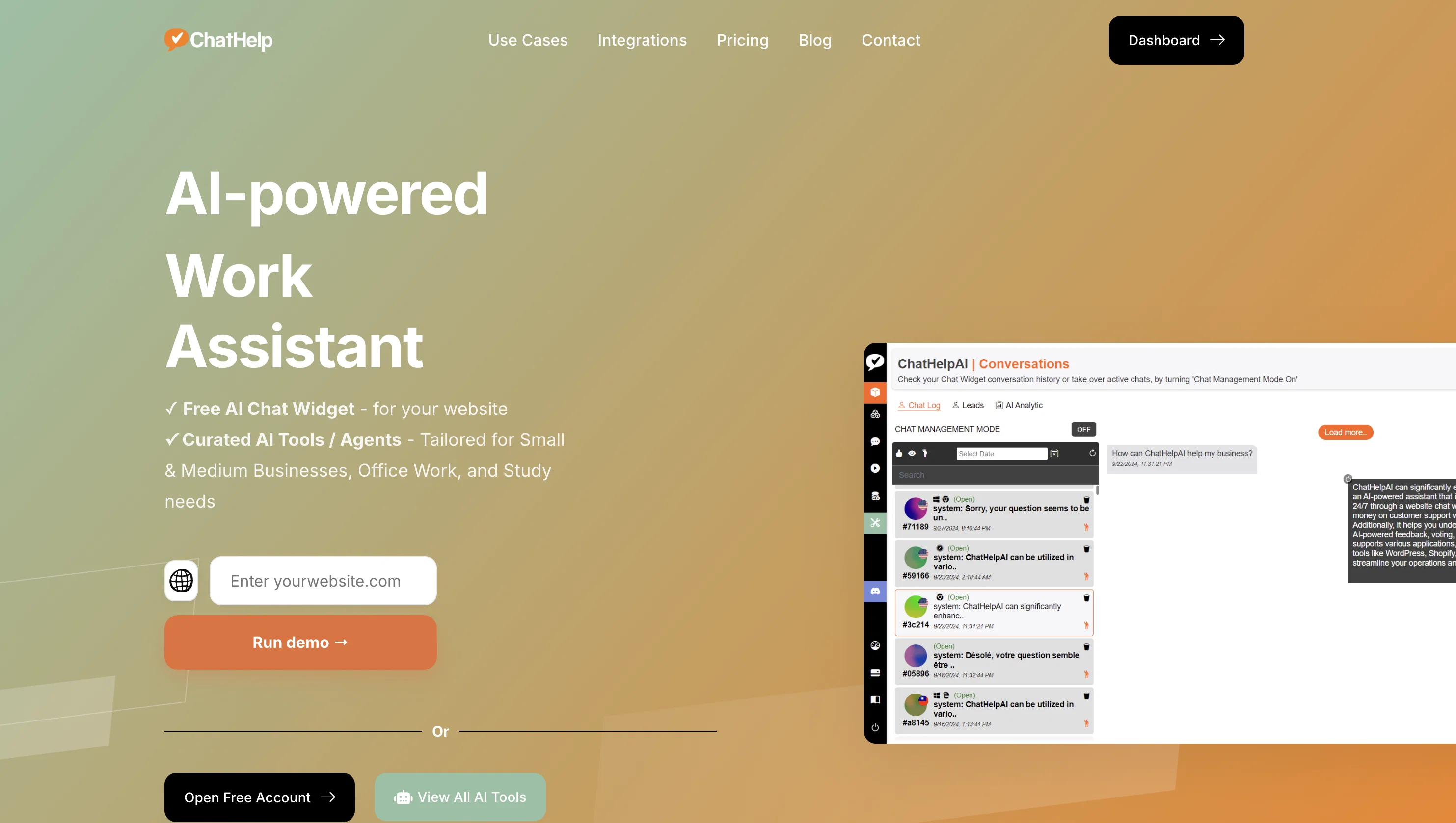 ChatHelp.ai website