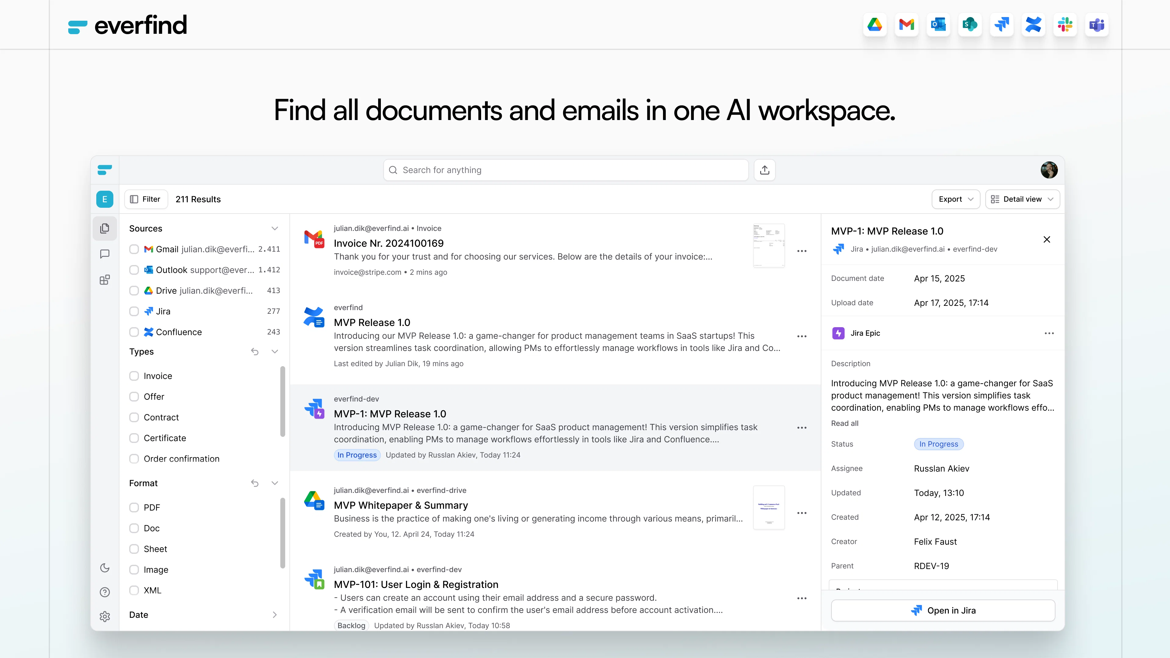 everfind | AI workspace website