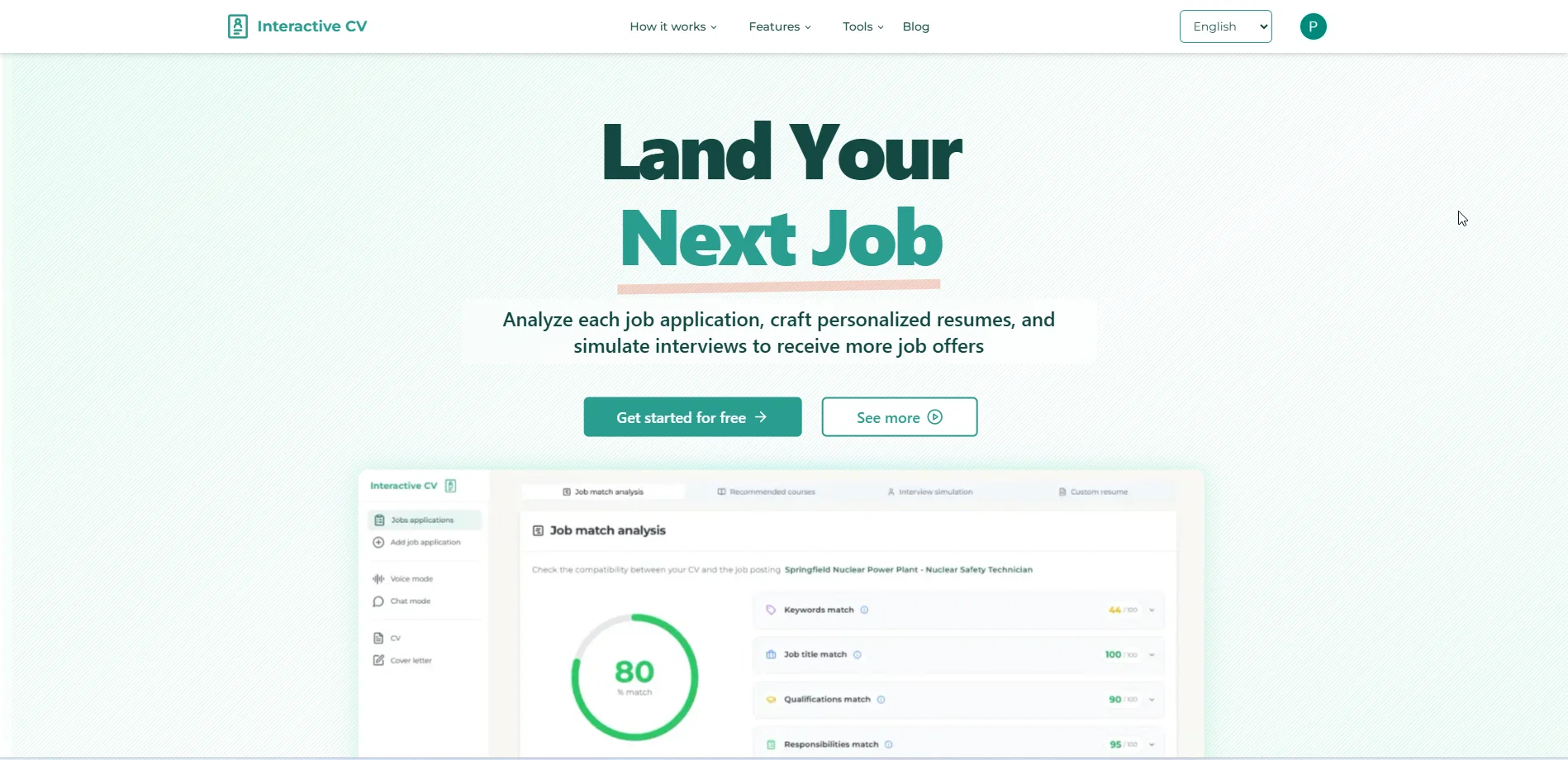 Interactive CV website