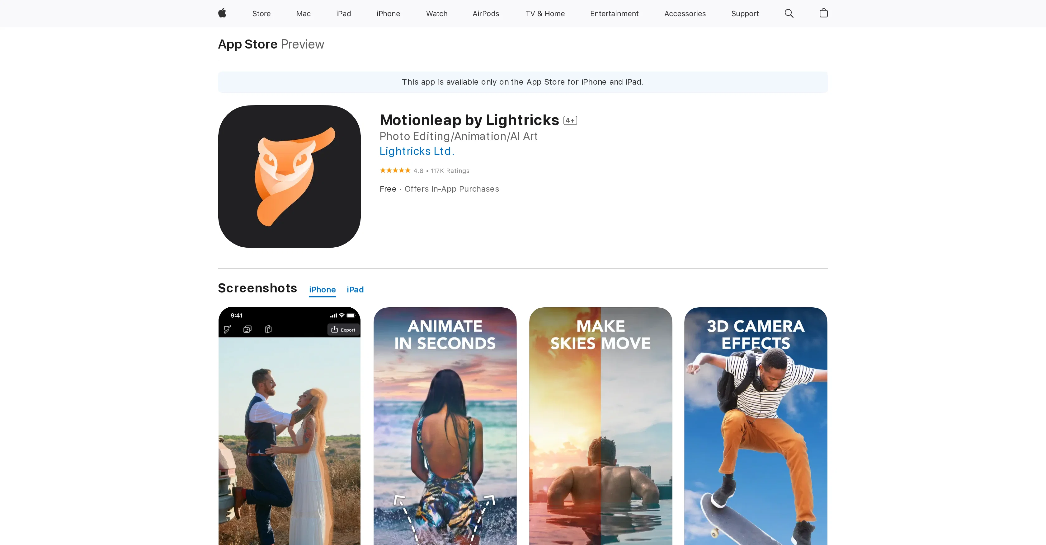 Motionleap website