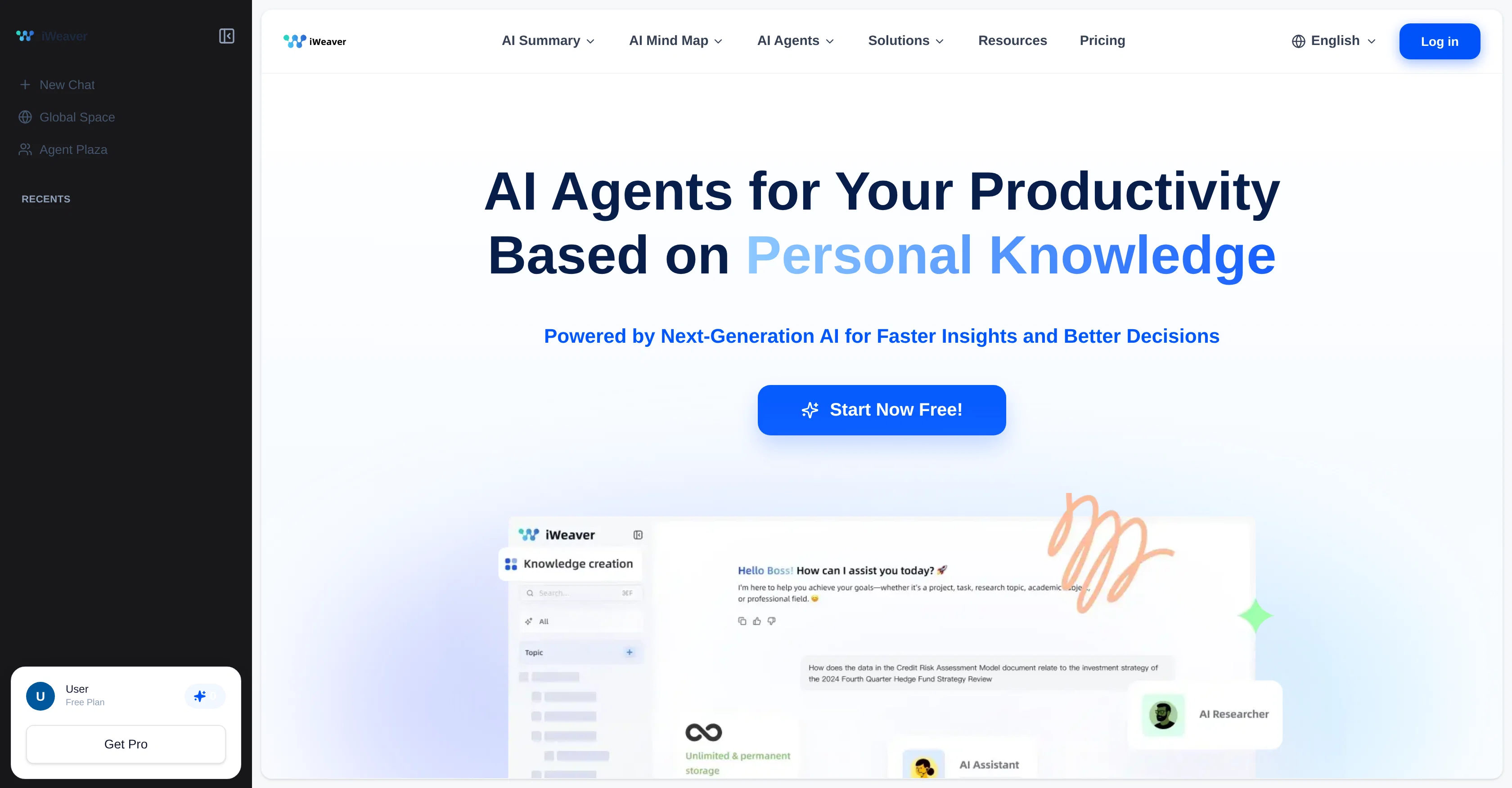iWeaver AI website