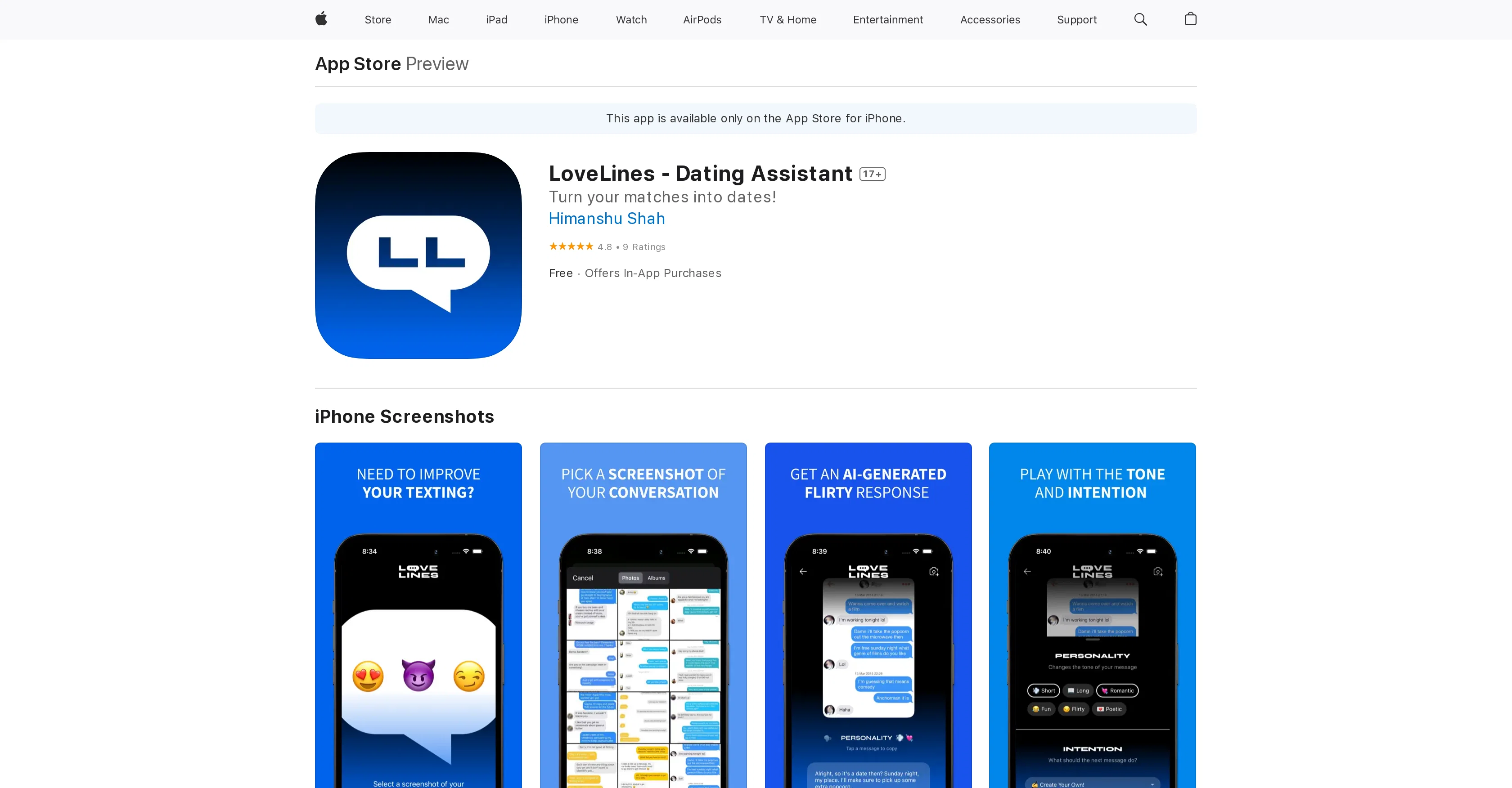 LoveLines website