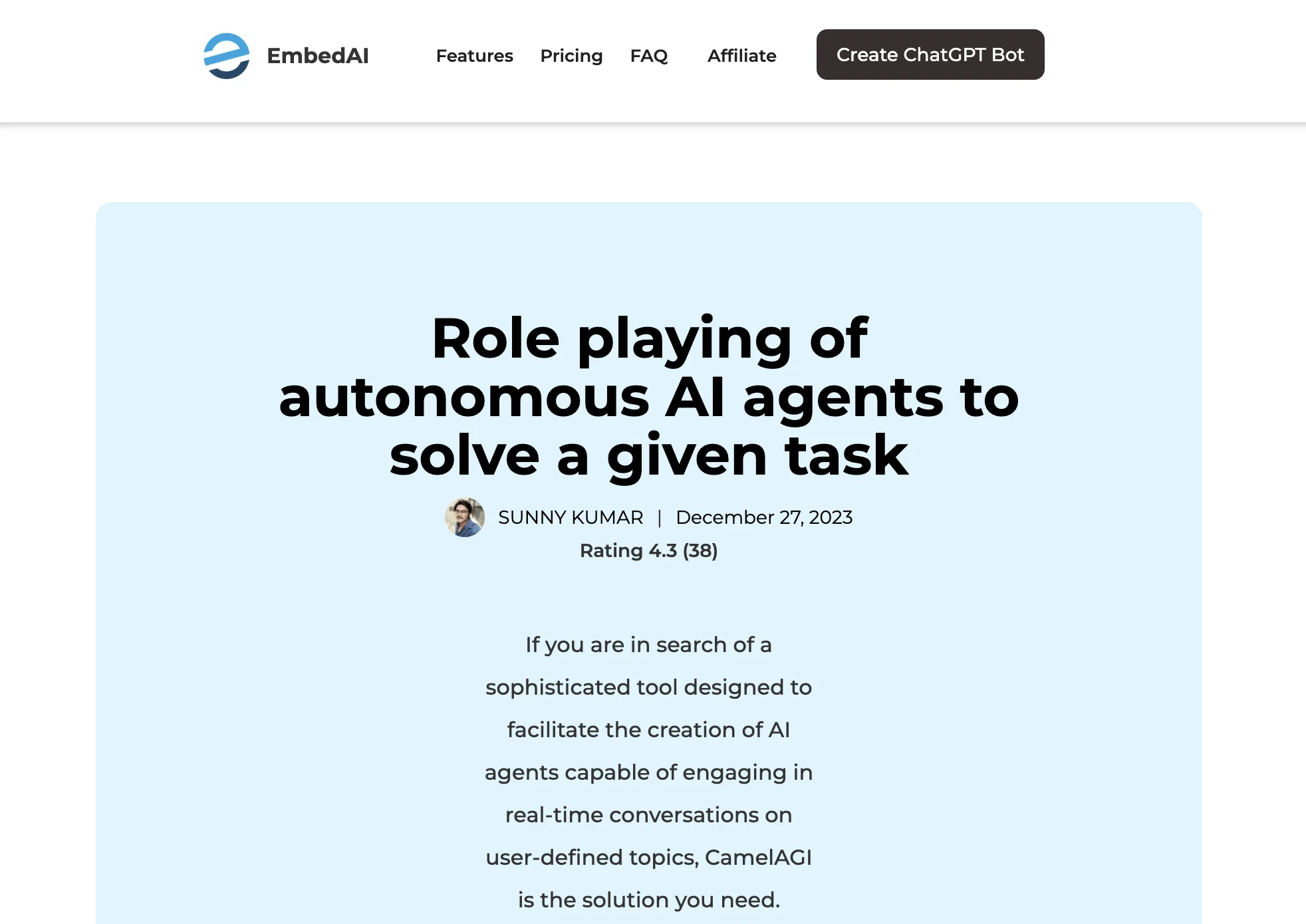CamelAGI website