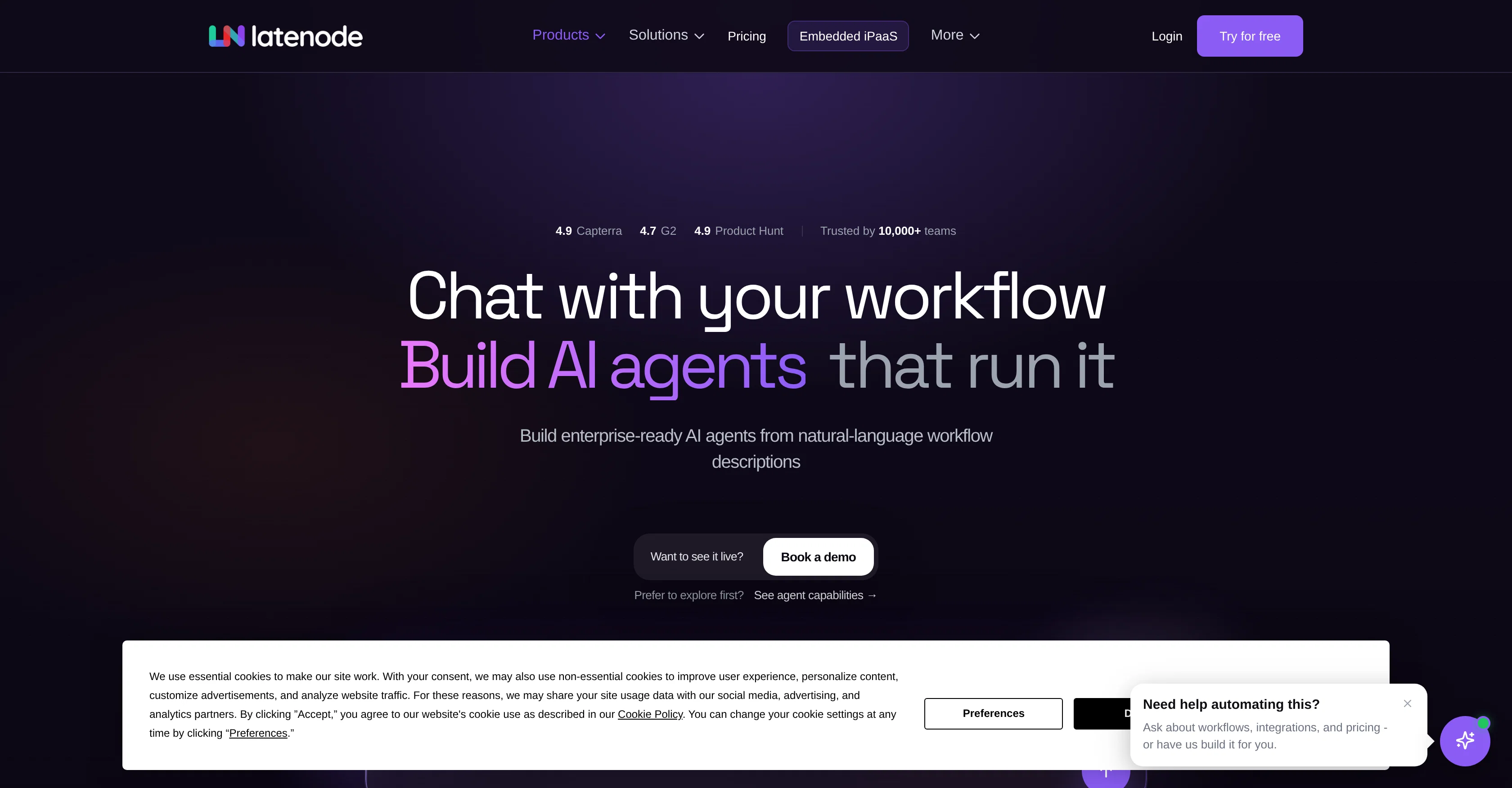 AI Agent Builder by Latenode website